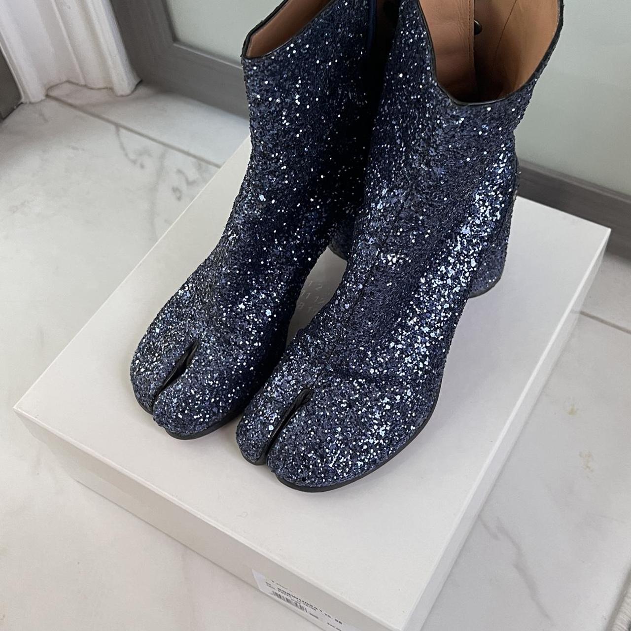 Maison Blue Glitter Tabi Boots 💙 size 38 US 8... Depop