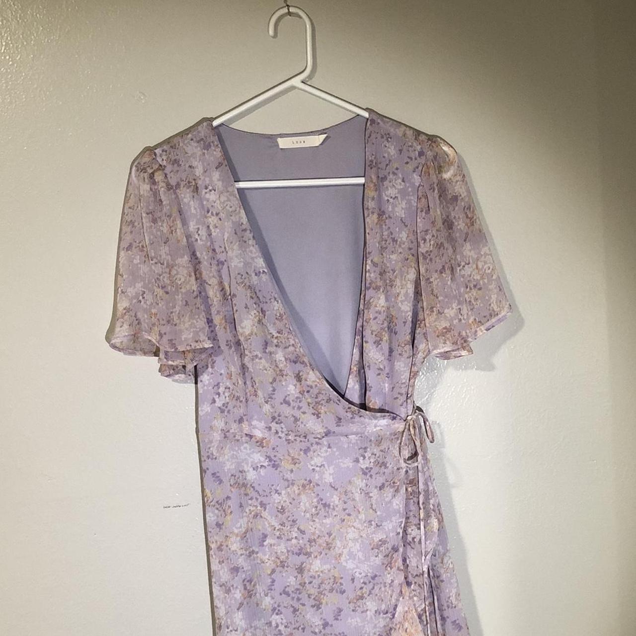 LUSH Clothing Women's White and Purple Dress (3)