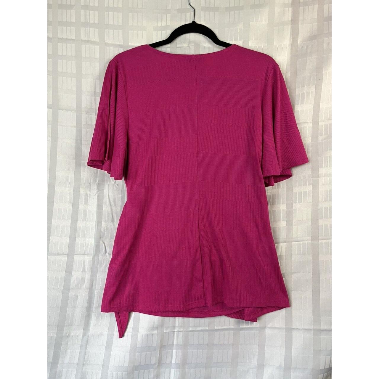 Worthington Pink Short Bell Sleeve Pullover Top... - Depop