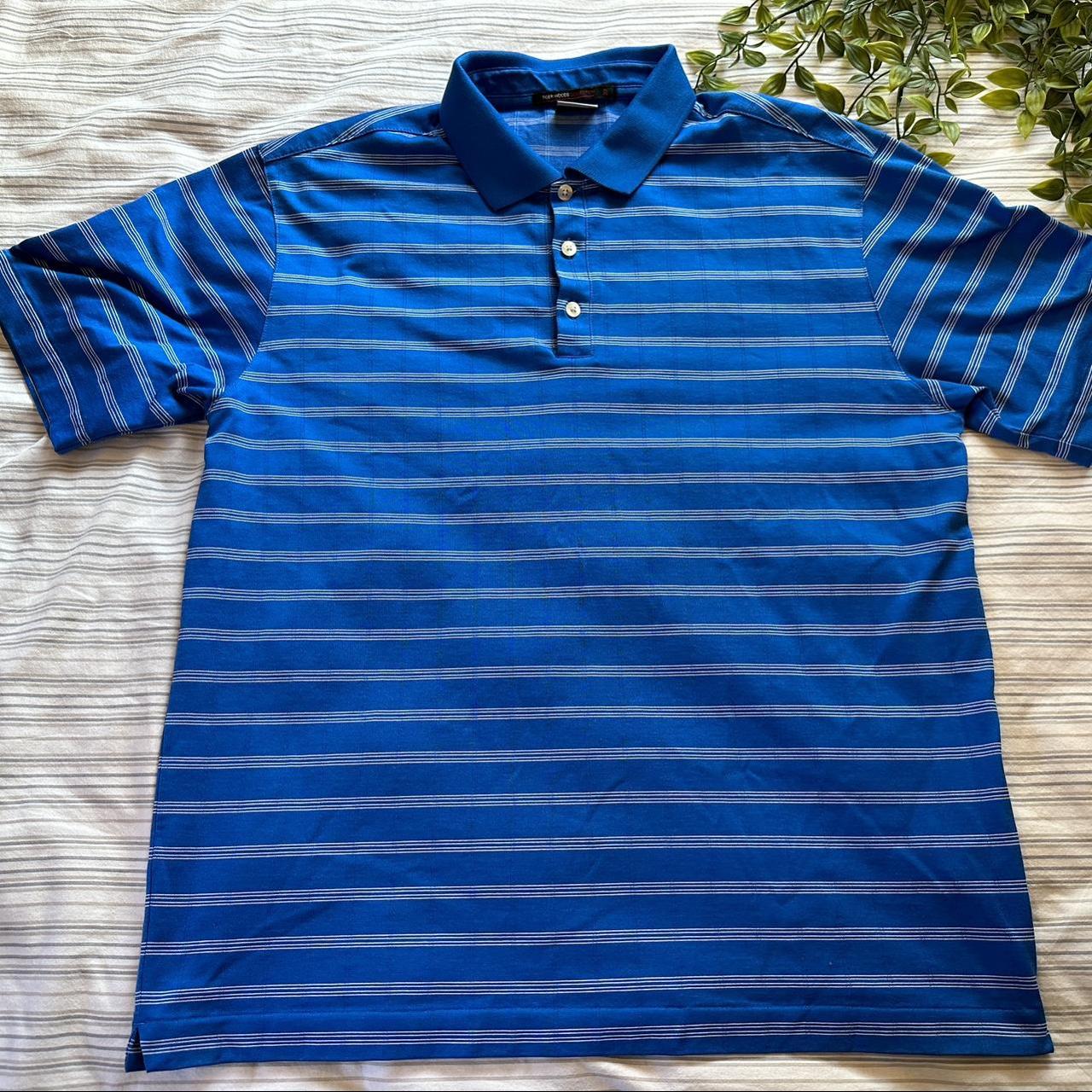 Nike Men's Blue and White Polo-shirts | Depop