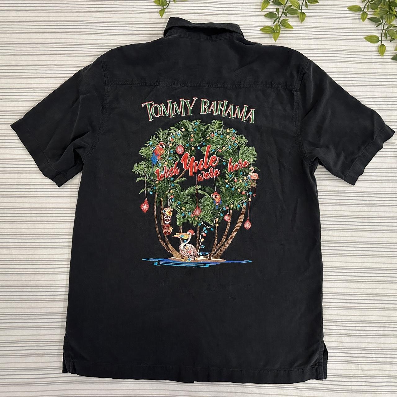 Tommy Bahama Men's Silk Embroidered Camp Shirt Size - Depop