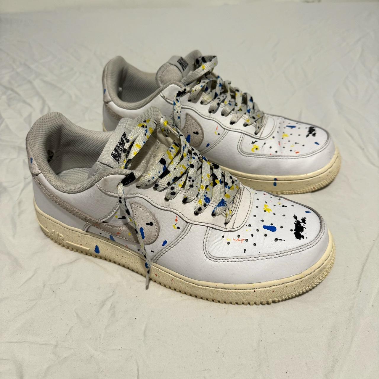 Nike air force 1 low paint splatter white, Size UK8....