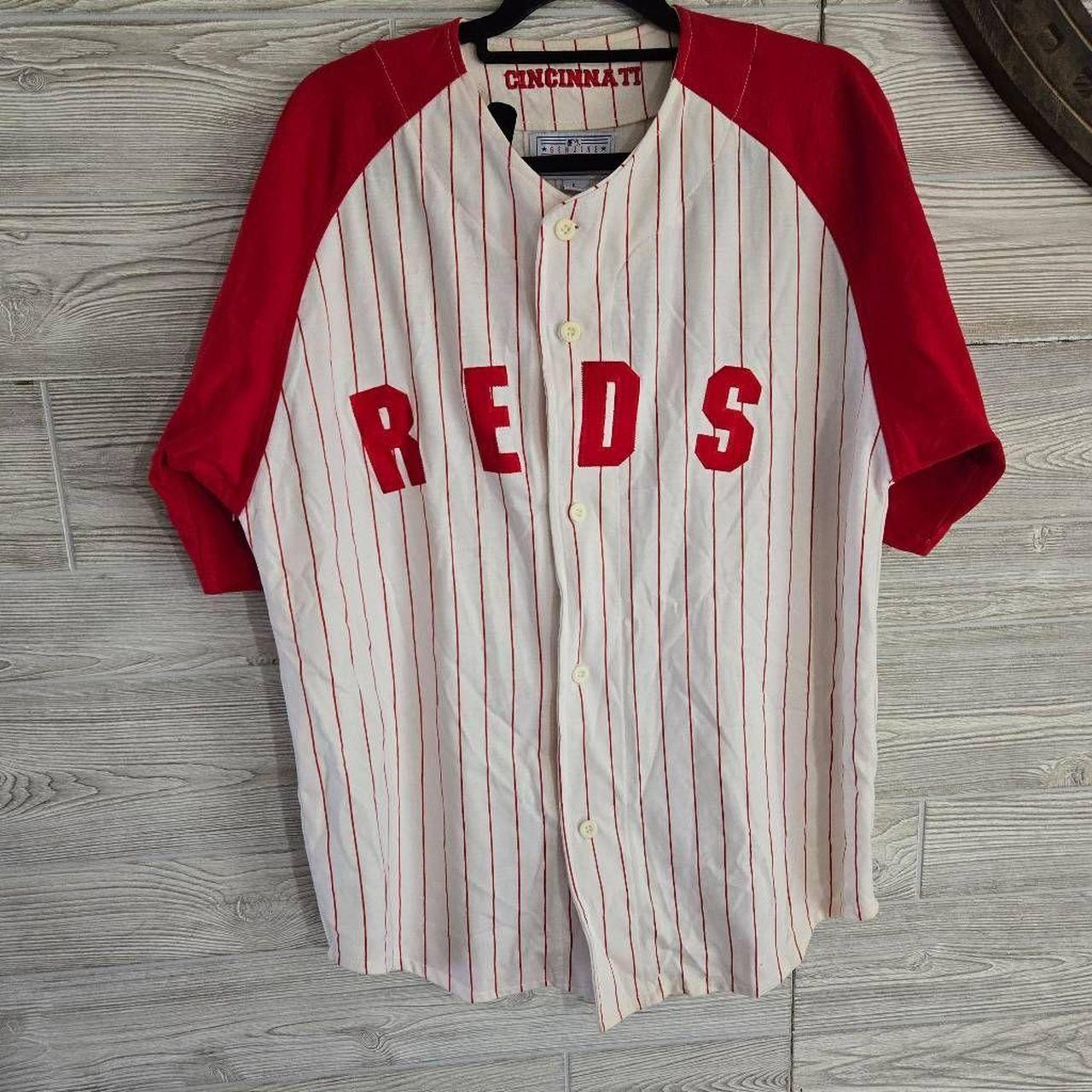 VTG Cincinnati Reds pinstripe Starter shops Jersey