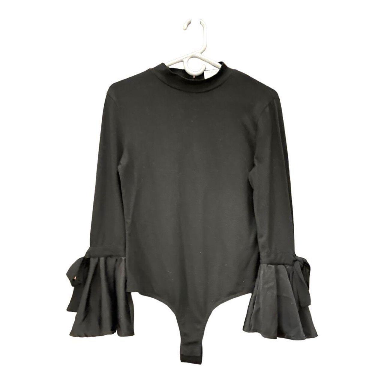 New York & Company Women's Black Bodysuit Depop