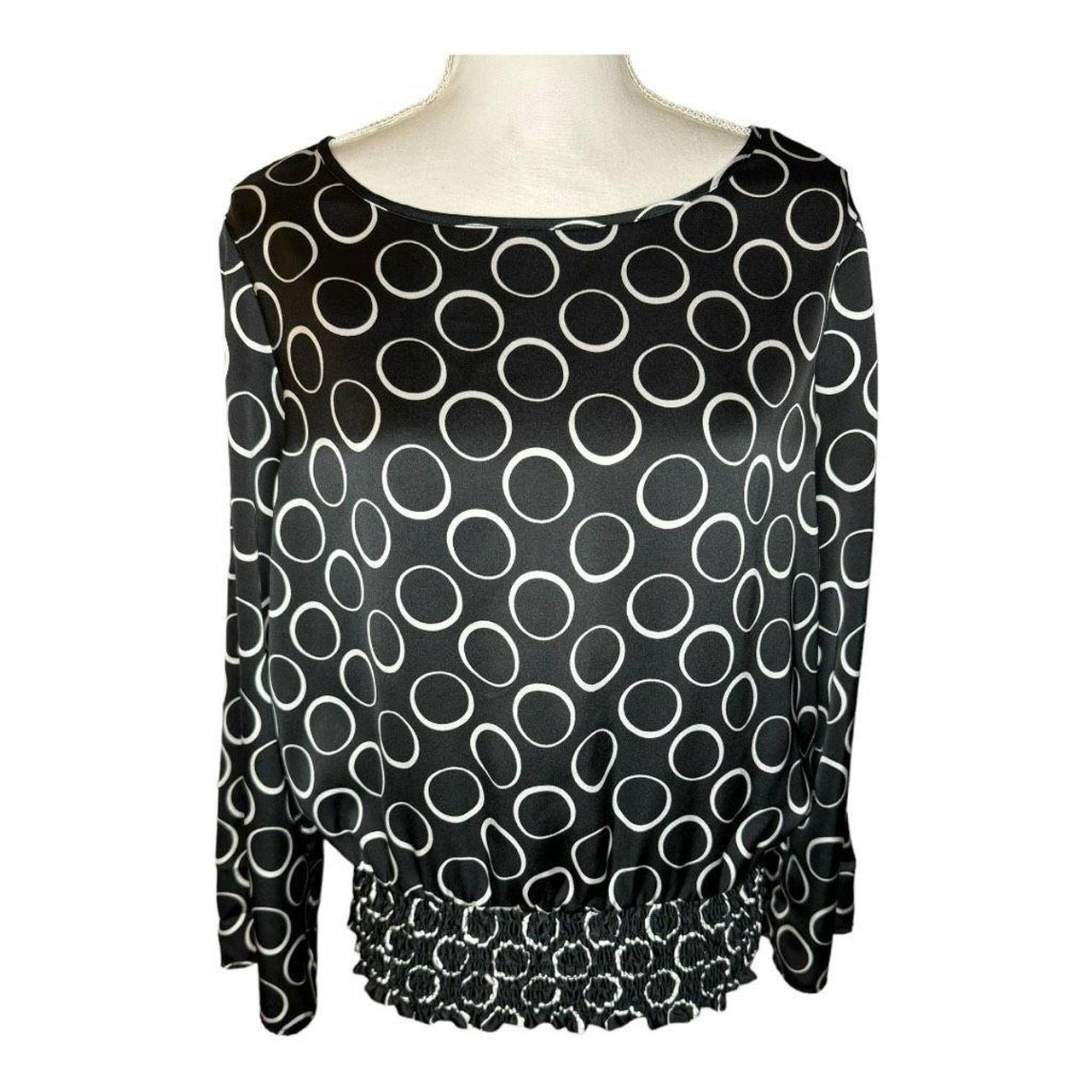 Michael kors black discount and white blouse