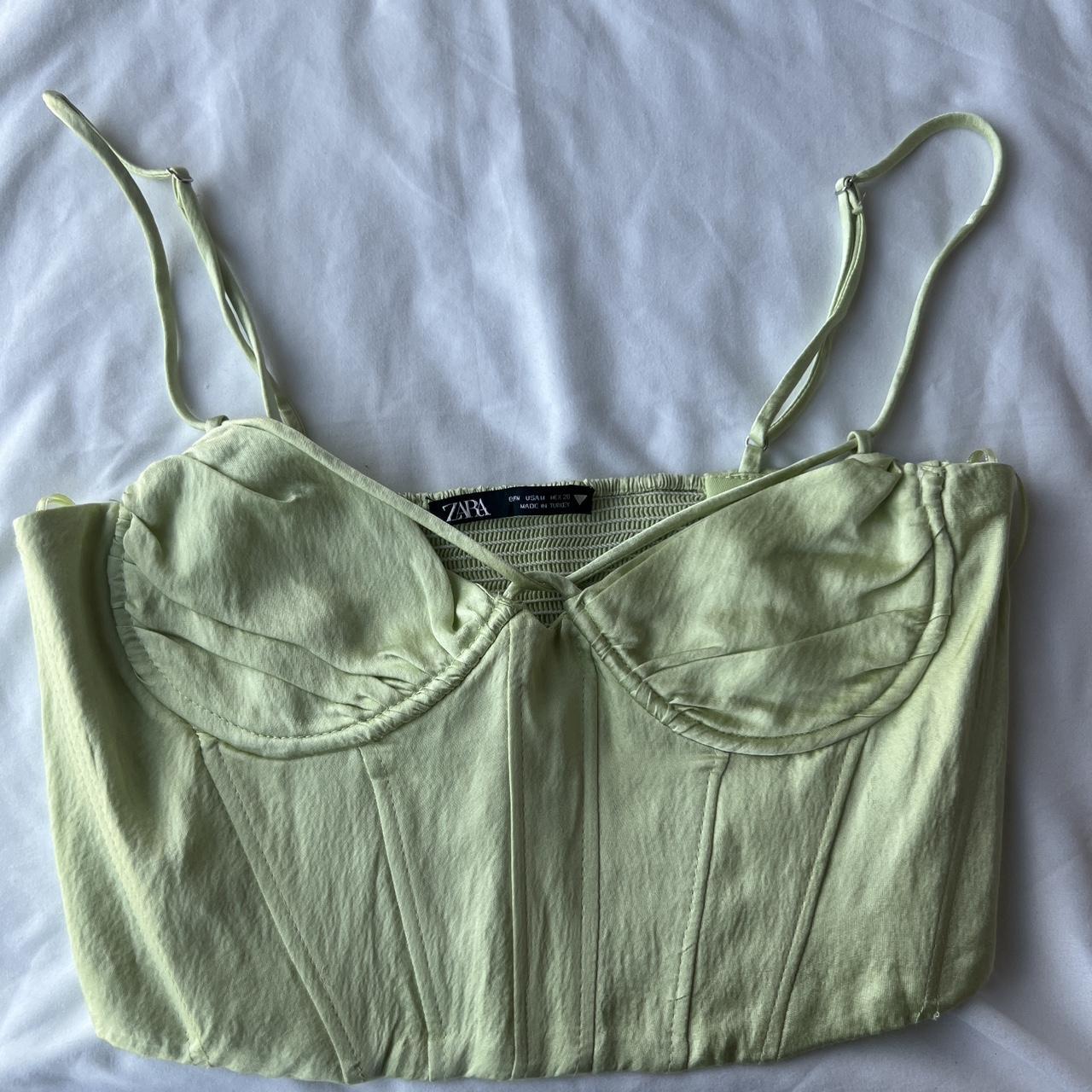 ZARA Green Floral Corset Top Size XS - $22 New With Tags - From Celina