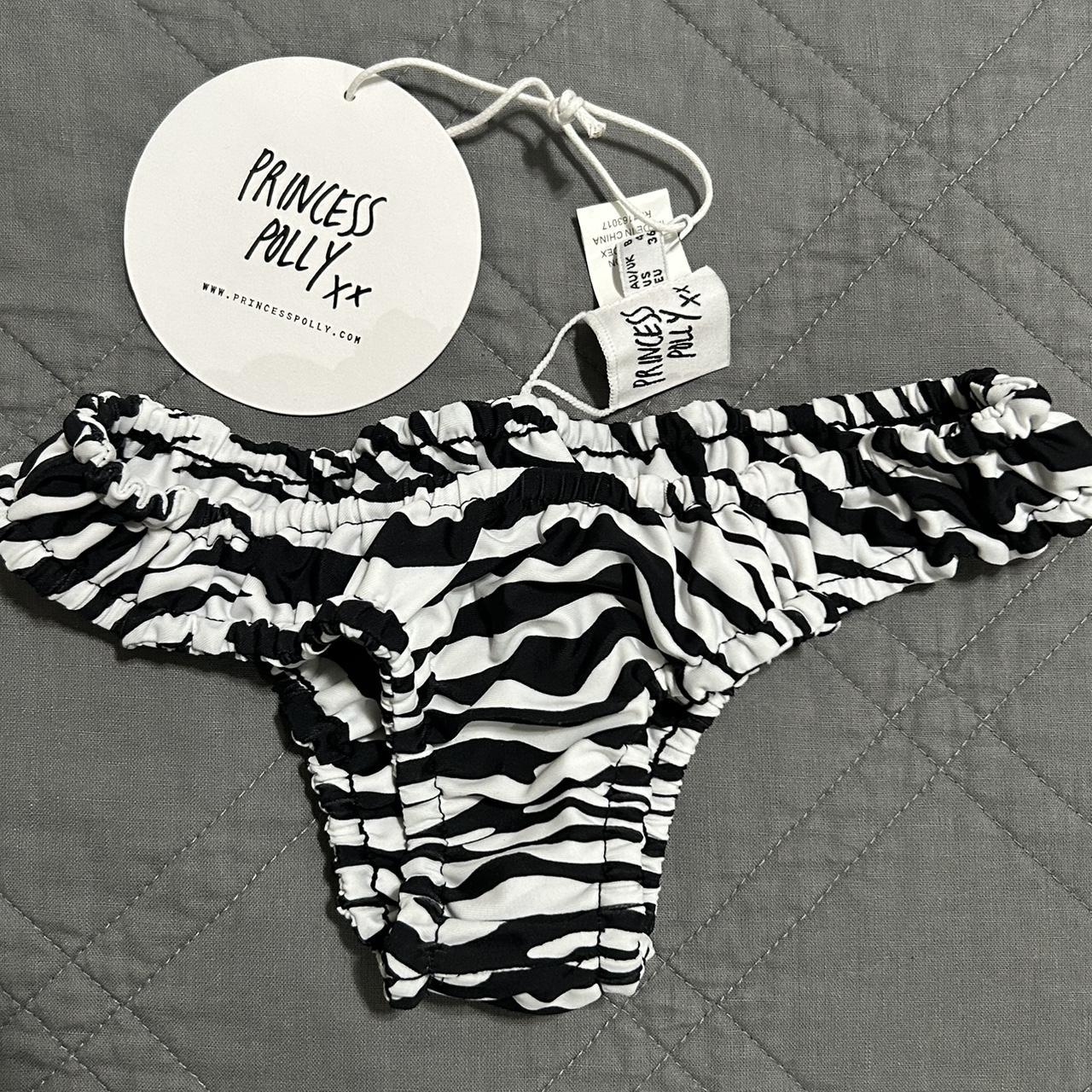 Princess Polly Women's White and Black Swimsuitonepiece Depop