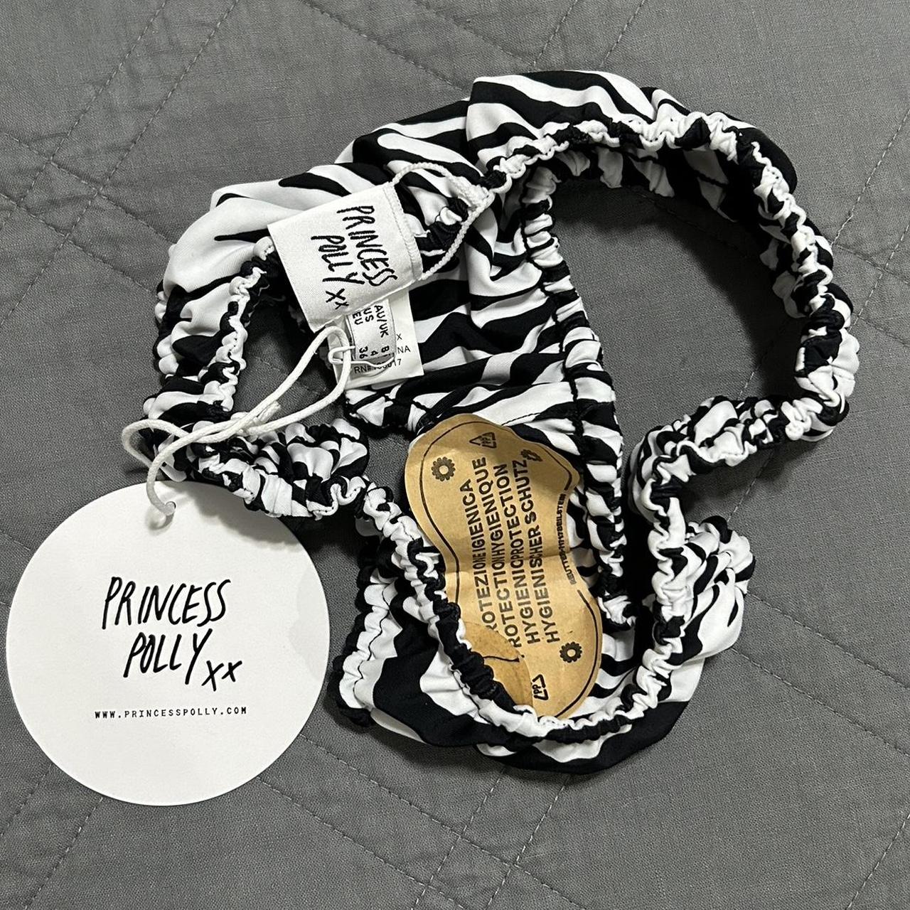 Princess Polly Women's White and Black Swimsuitonepiece Depop