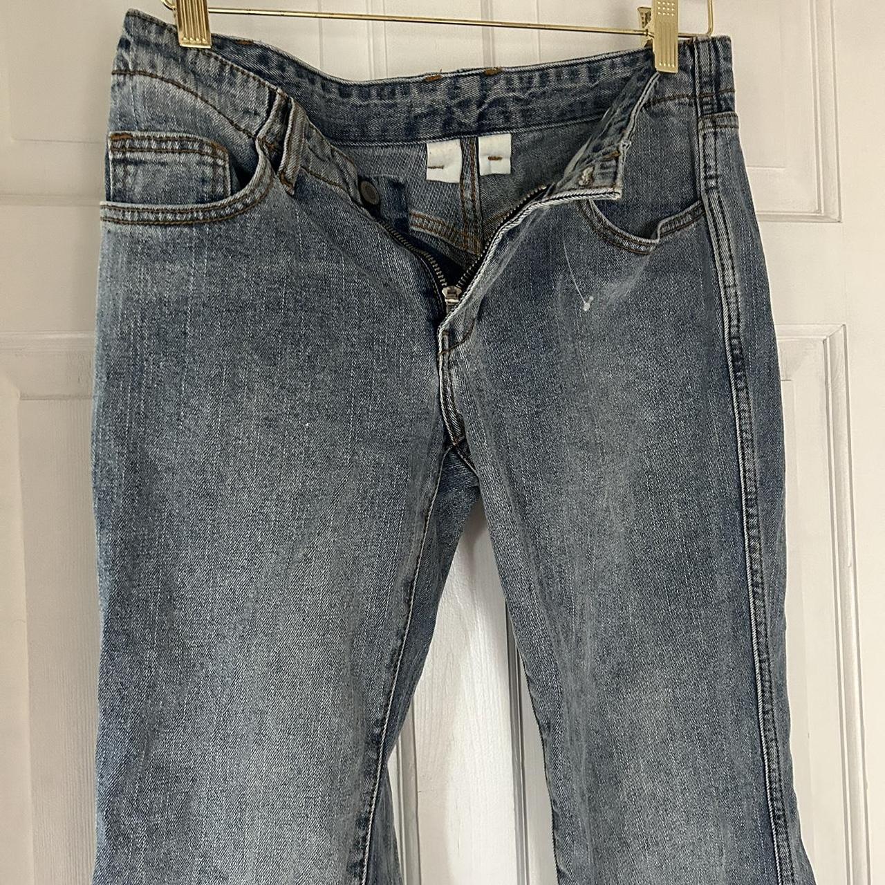 Brandy Melville Low Rise, Medium Wash Flared Leg Fit... - Depop