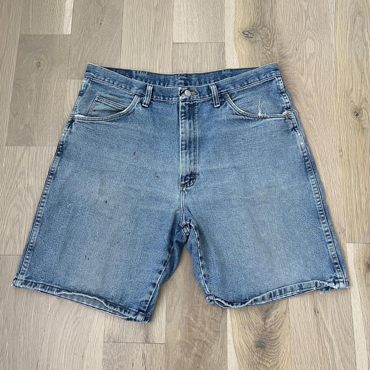 Jean Shorts Perfectly Faded and Distressed... - Depop