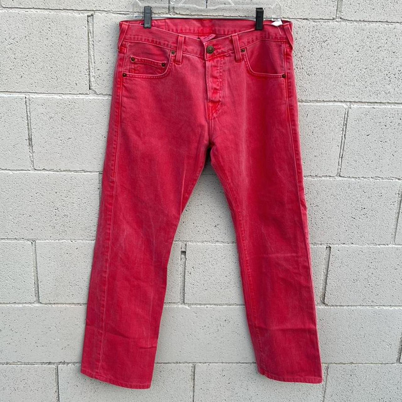 True Religion Men's Red and Pink Trousers | Depop