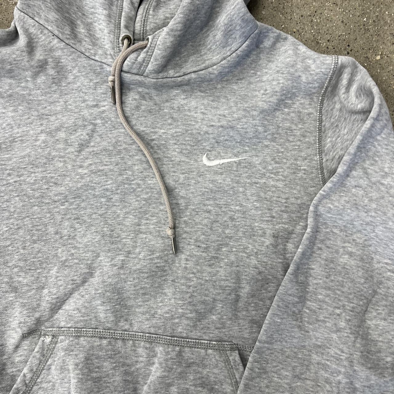 nike hoodie swoosh grey