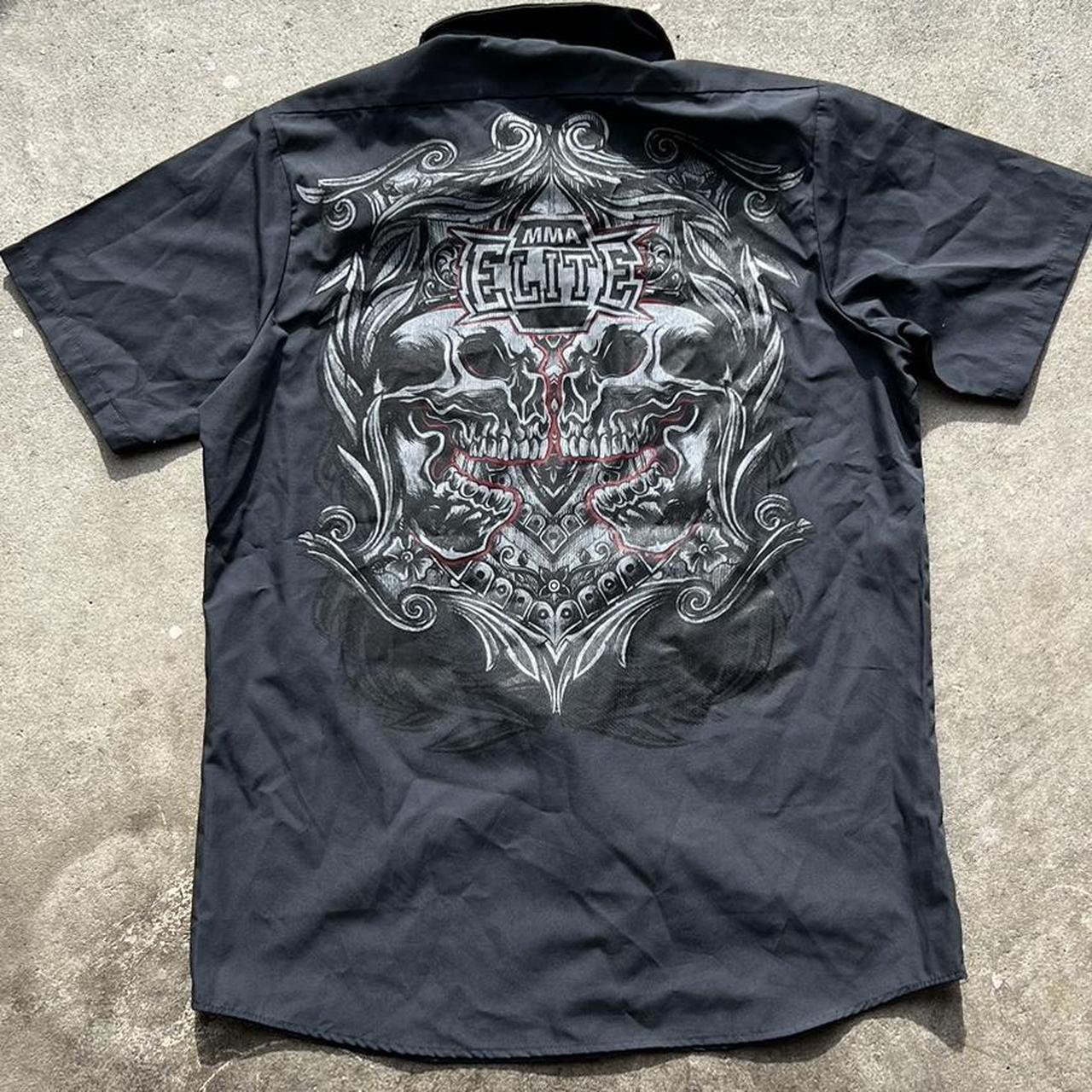 Y2k MMA Elite Button-up Work Shirt - M crazy back... - Depop