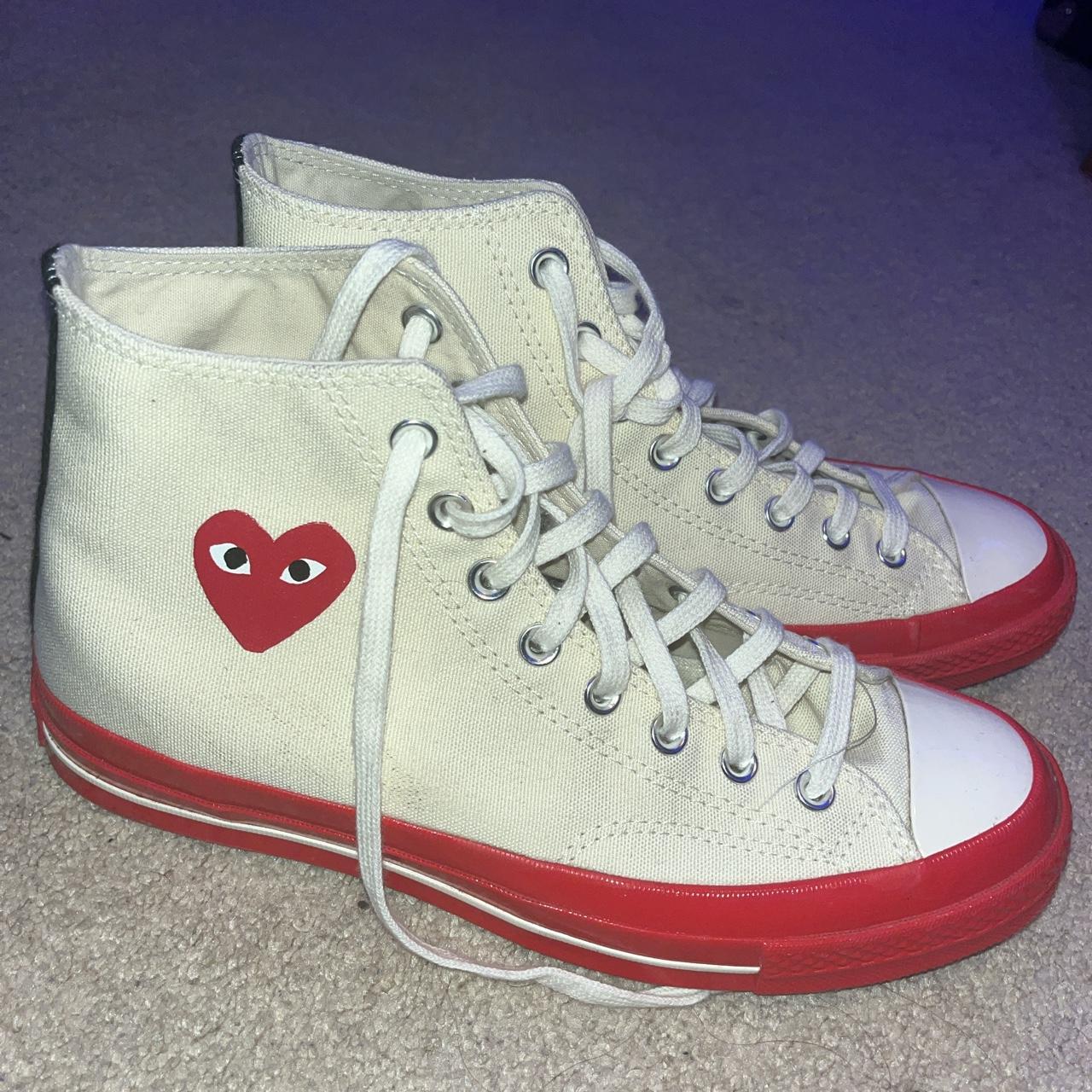 Red bottoms converse - Depop