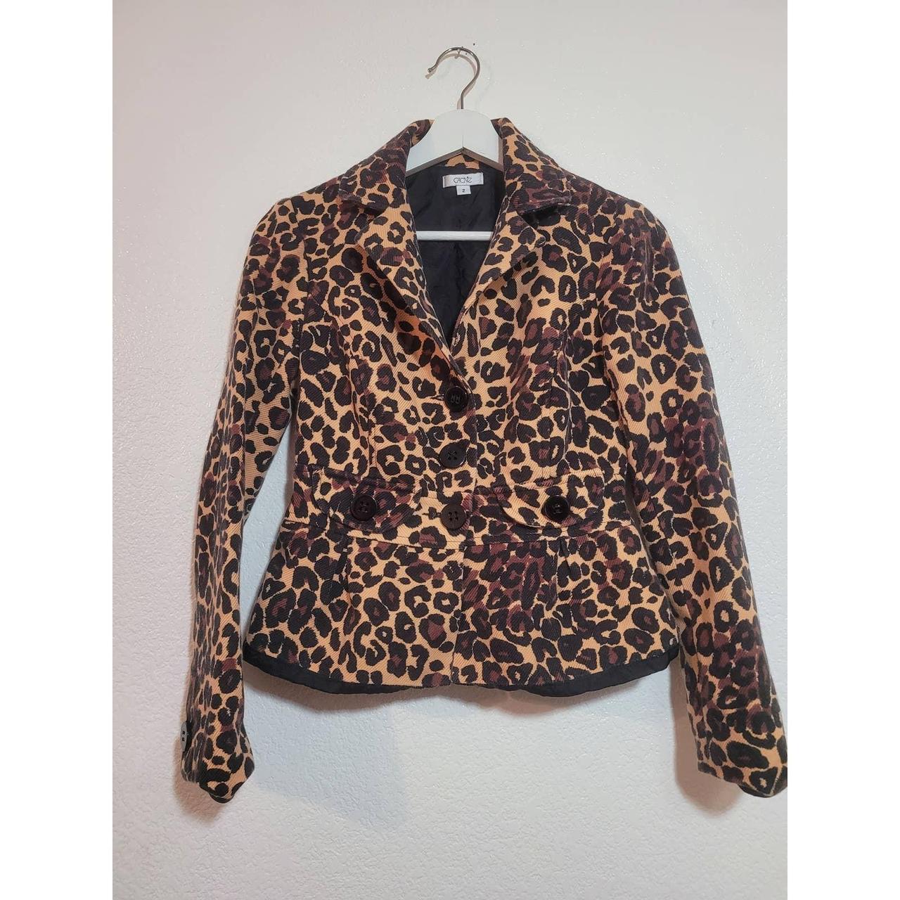 Leopard peplum outlet blazer