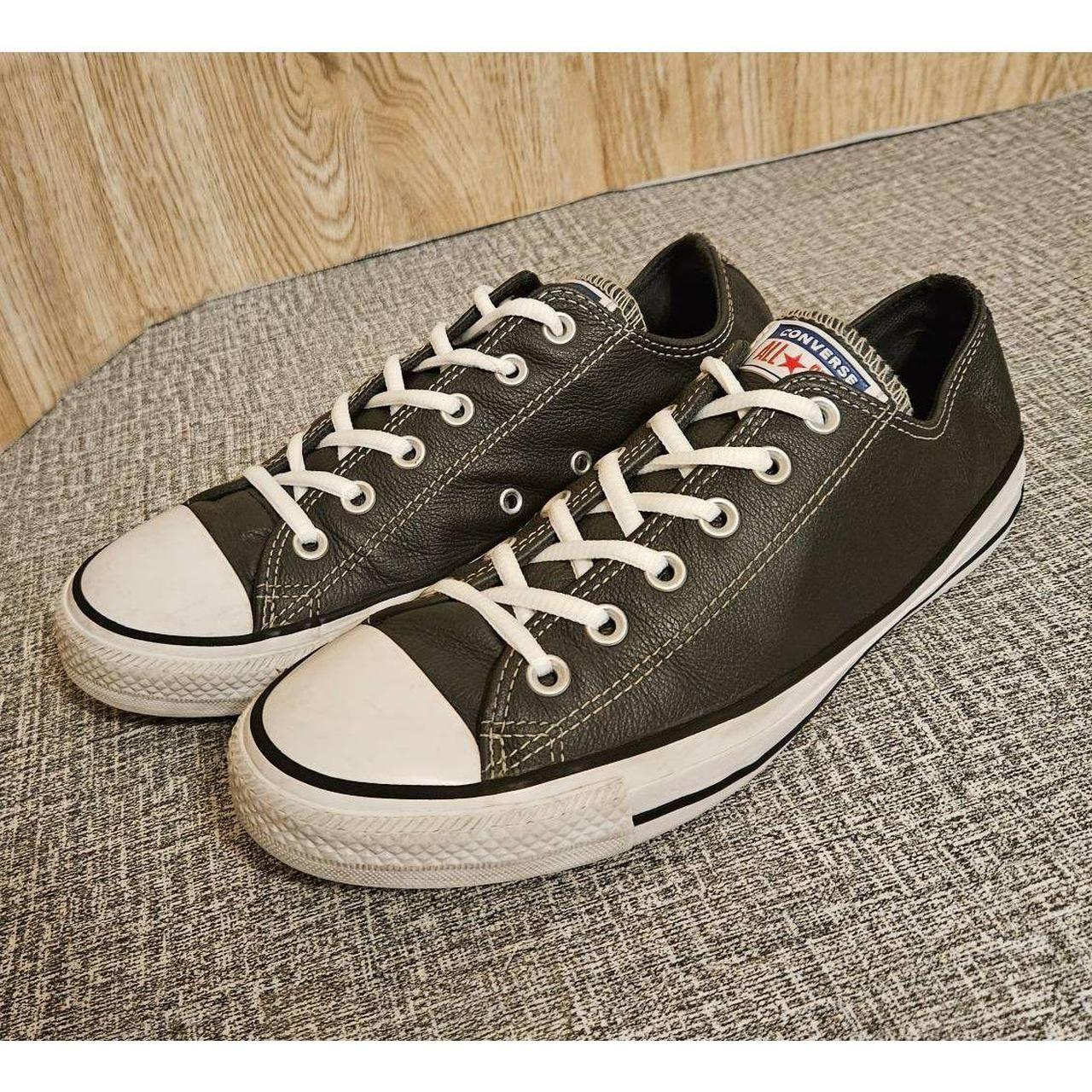 Mens grey hotsell leather converse