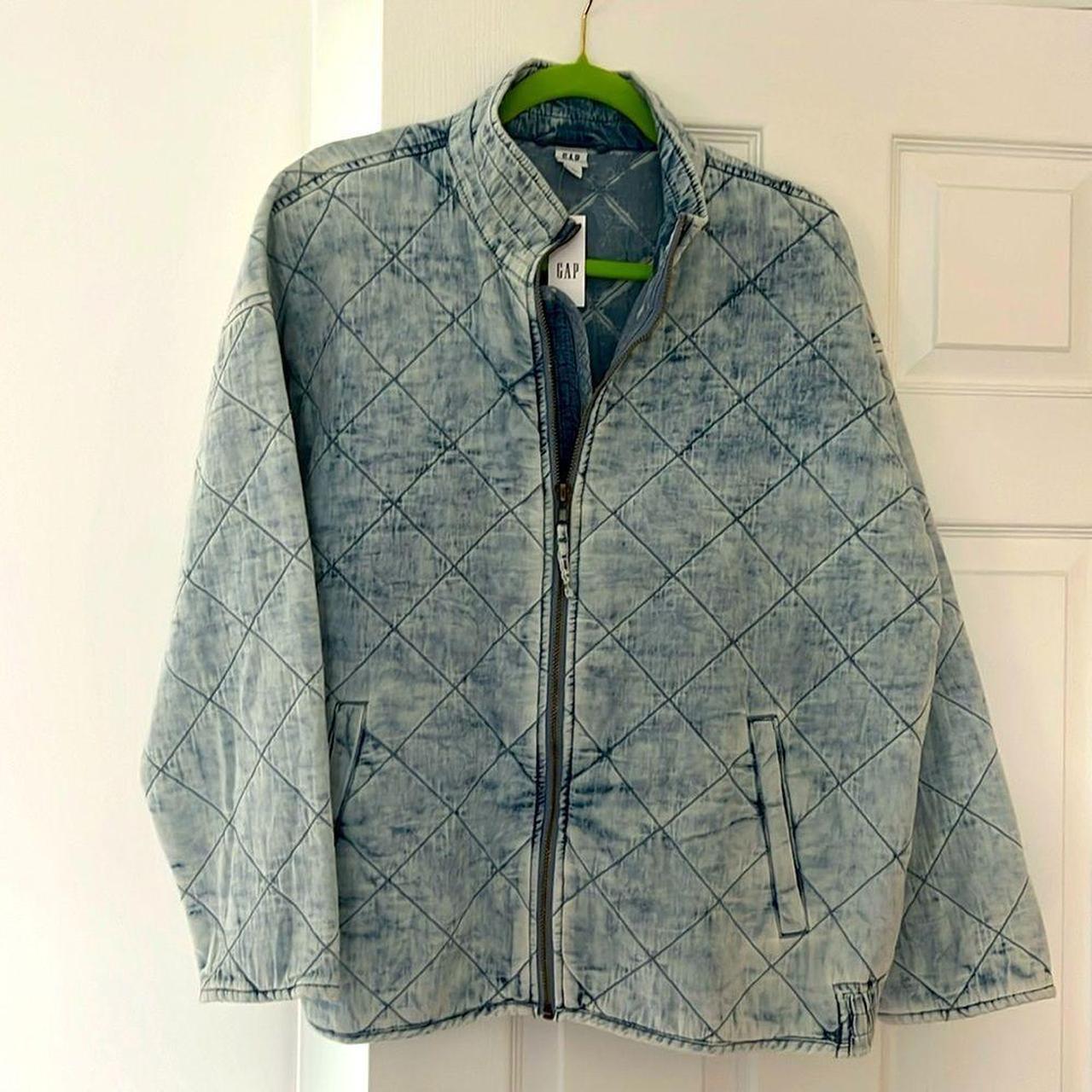 Gap quilted denim jacket deals