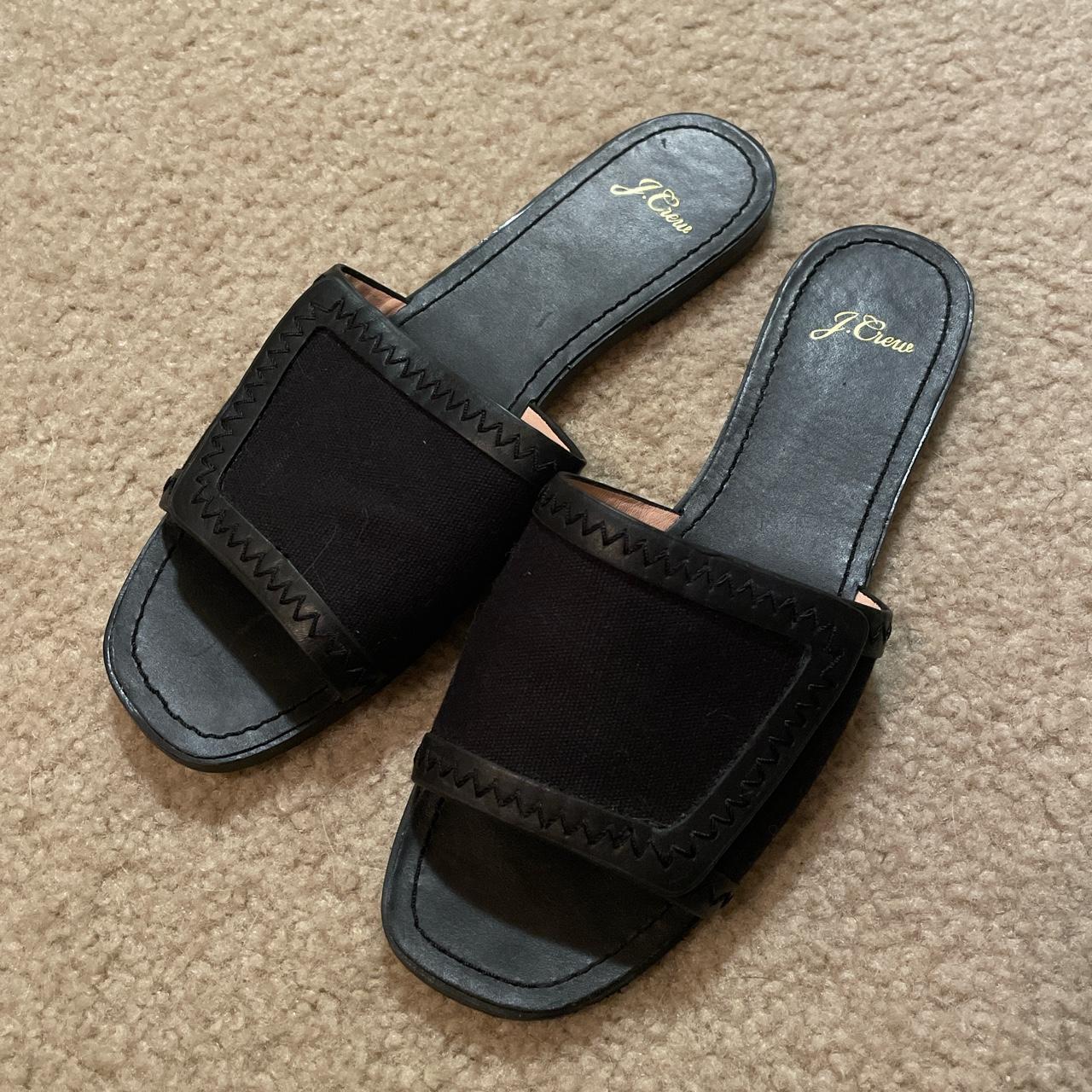 J.Crew Women's Black Sandals Depop