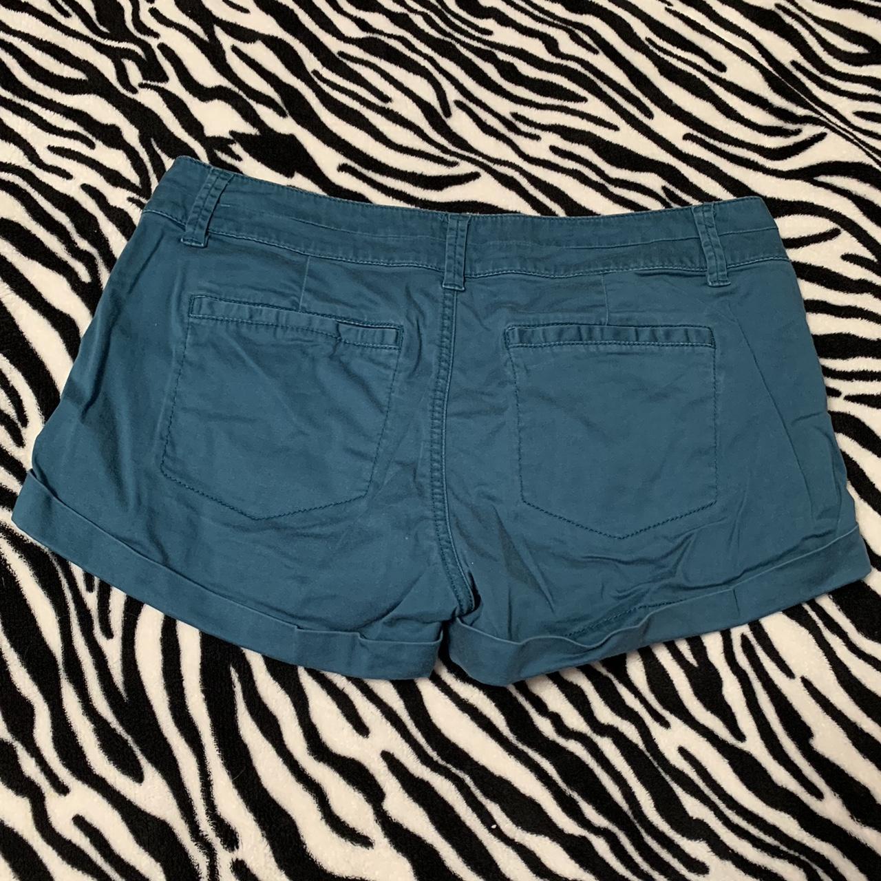 Express Blue Y2K Booty Shorts... - Depop