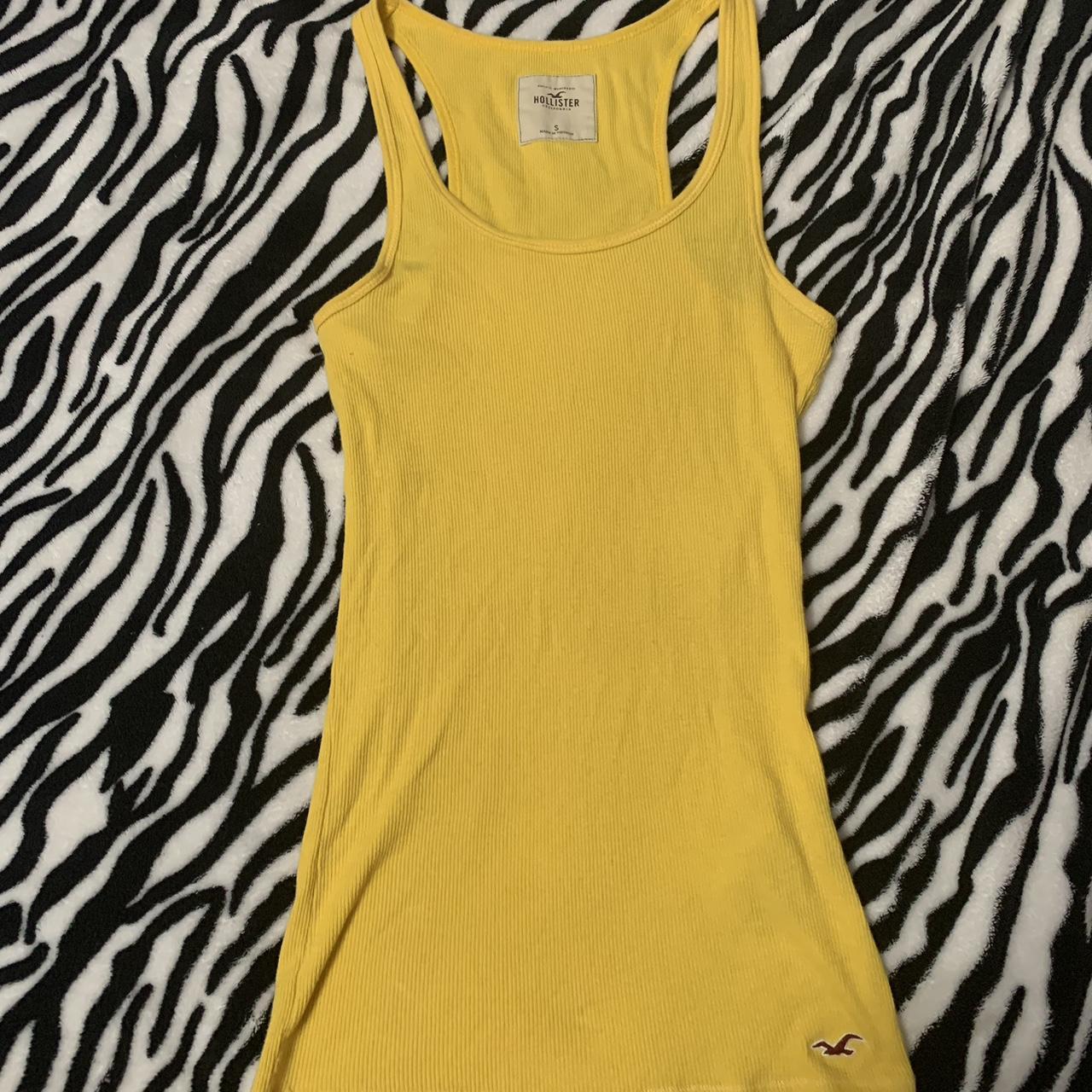 Hollister Y2K Yellow Tank Top Size Small... - Depop
