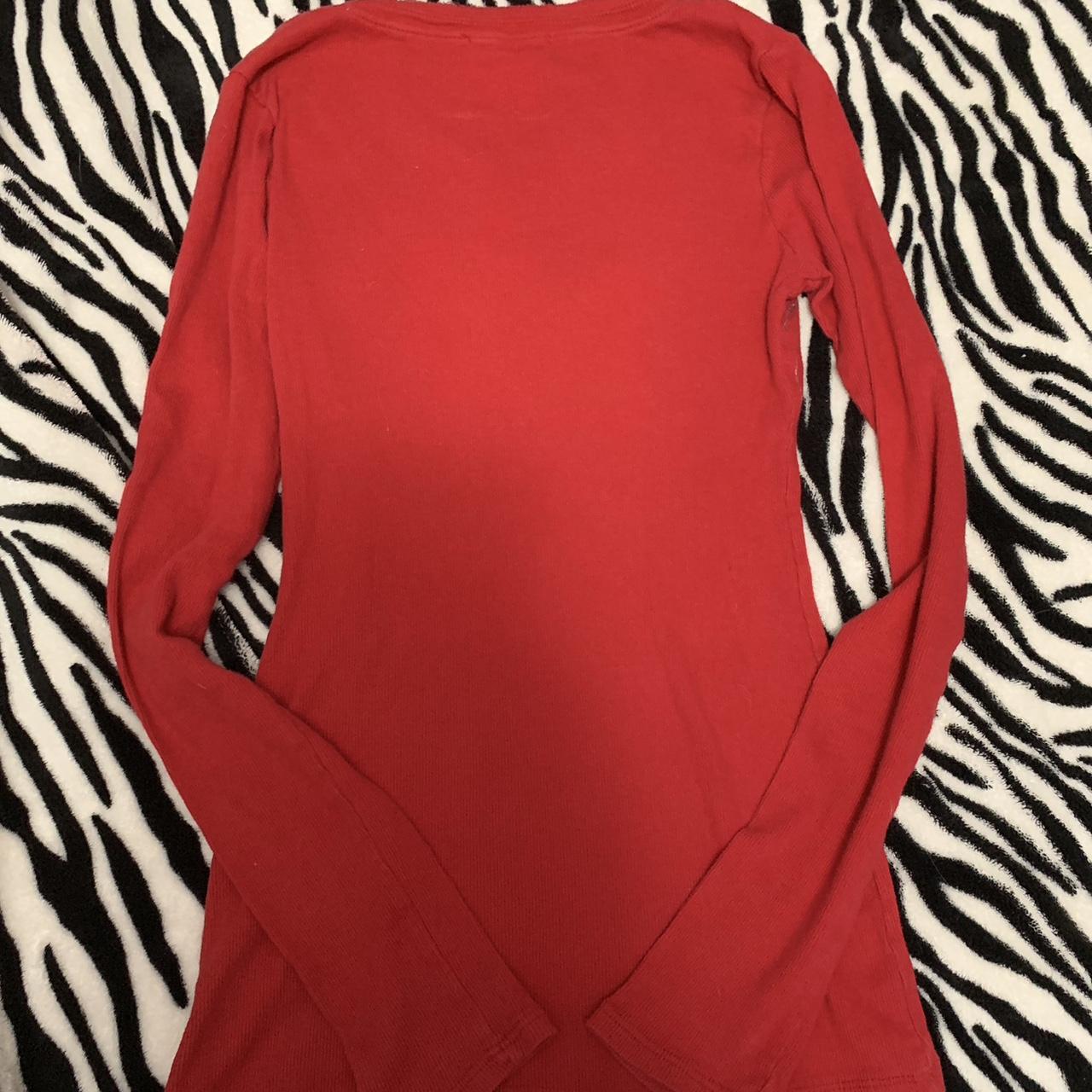 Maurices Cyber Y2K Red Long Patterned Sleeve Size... - Depop