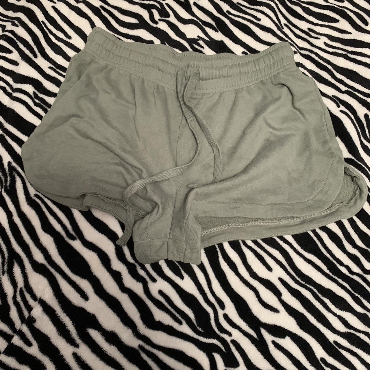 Forever 21 Y2K Style Army Green Booty Shorts Size... Depop