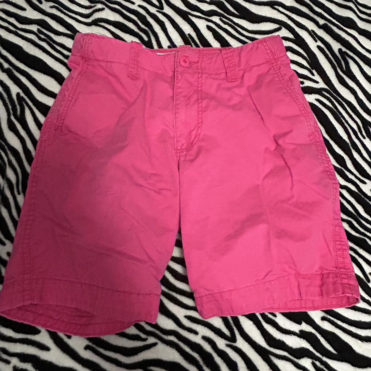 Aeropostale Y2K Hot Pink Shorts With Extra Button... - Depop