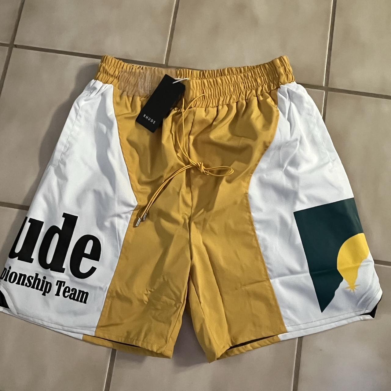 Rhude Men's Yellow Shorts | Depop