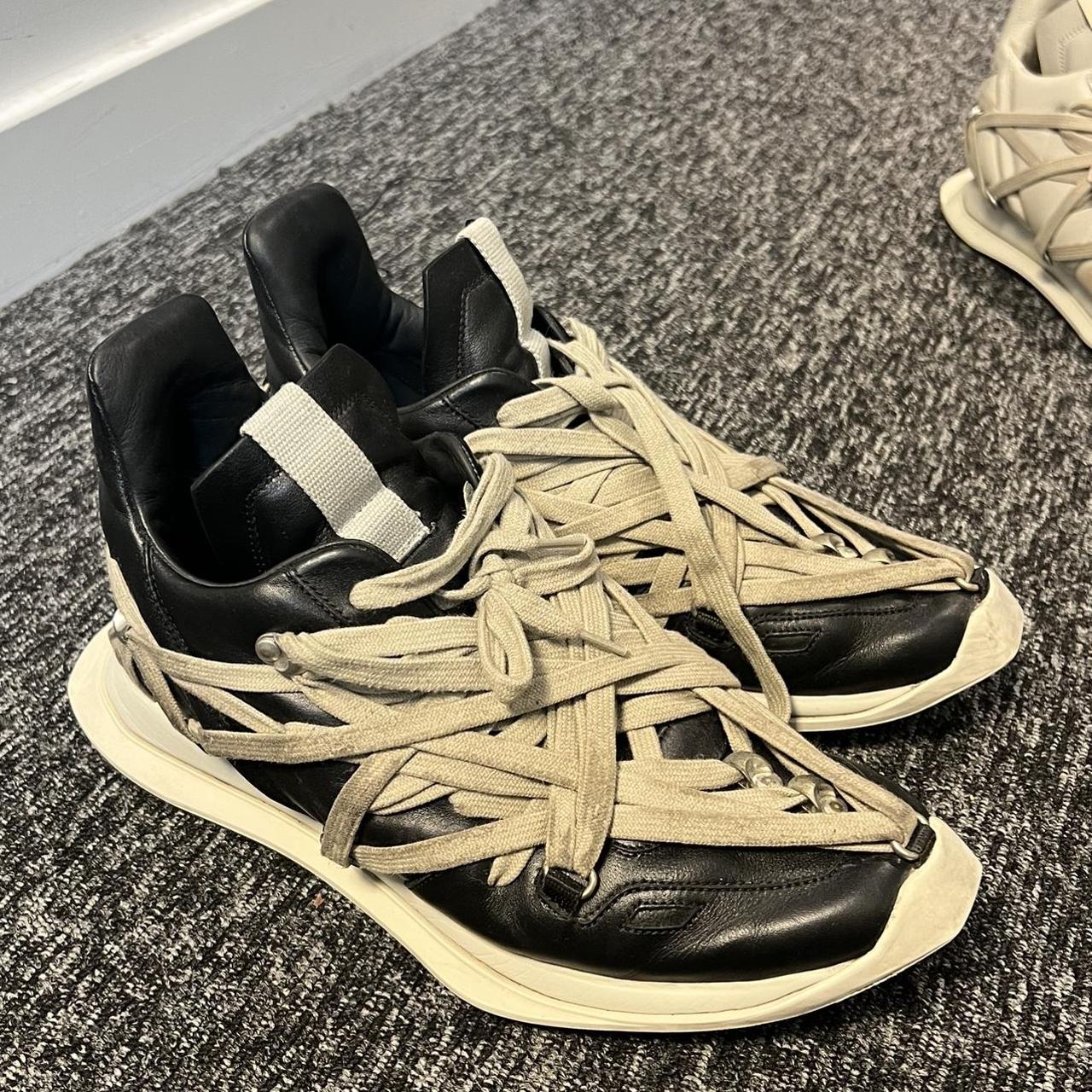 Rick Owens ブラック レザー 牛革 ロウカット スニーカー rickowens maximal runner 41