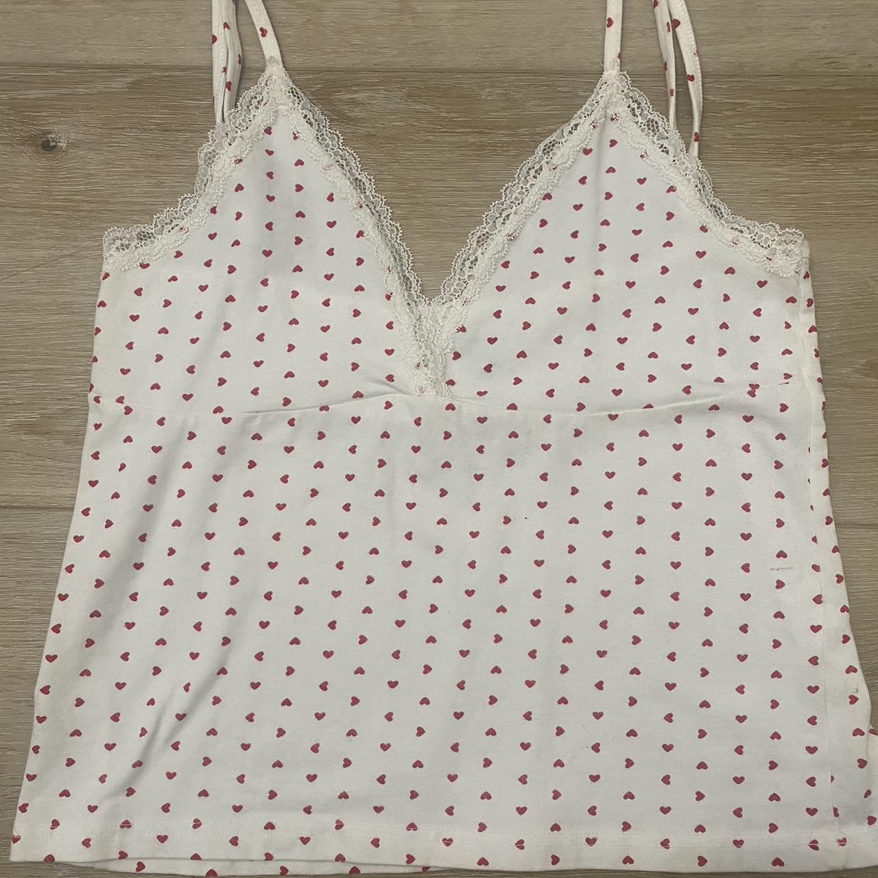 Rare brandy Melville heart lace pj top💋 A little... Depop