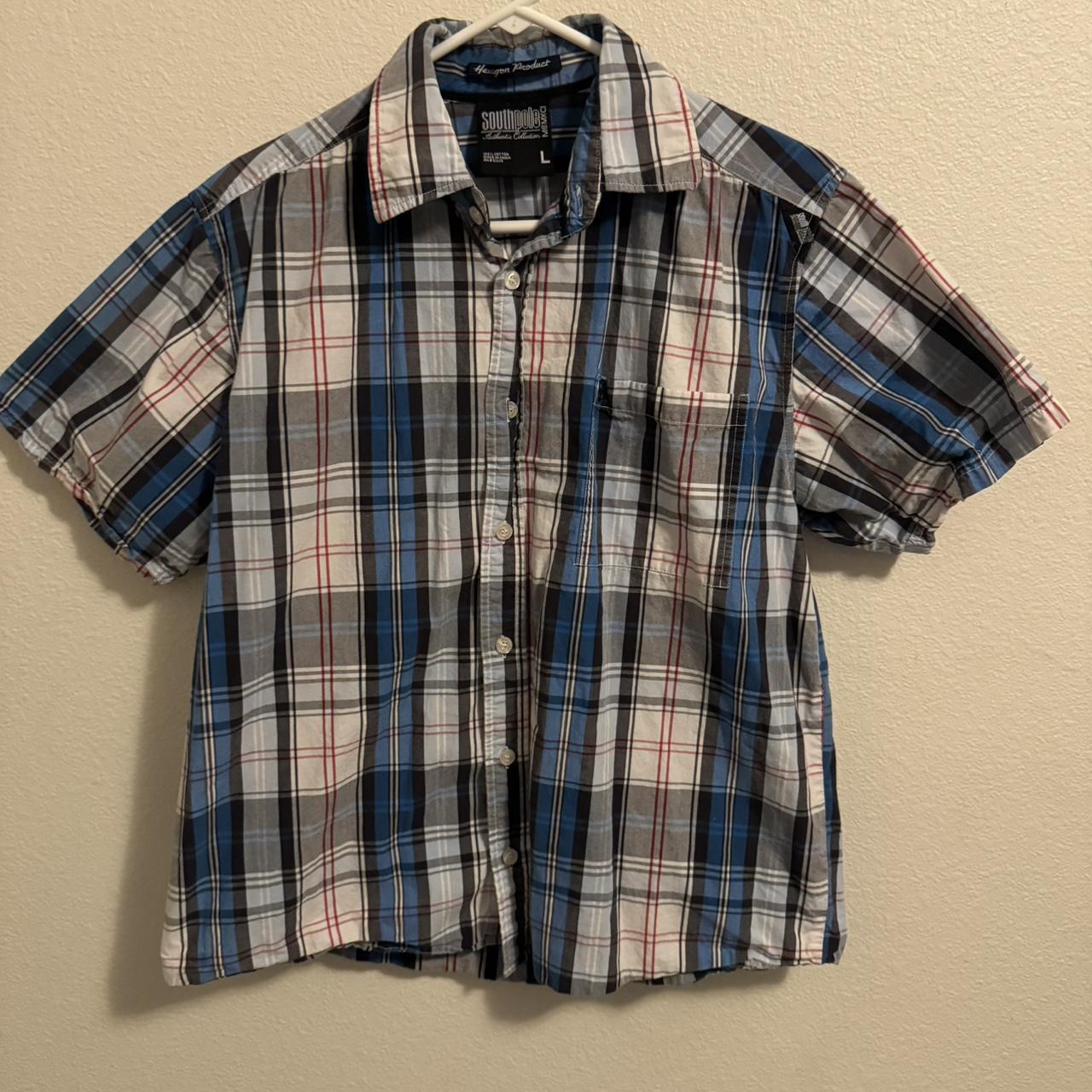 Y2K Southpole button up shirt size large in good... - Depop