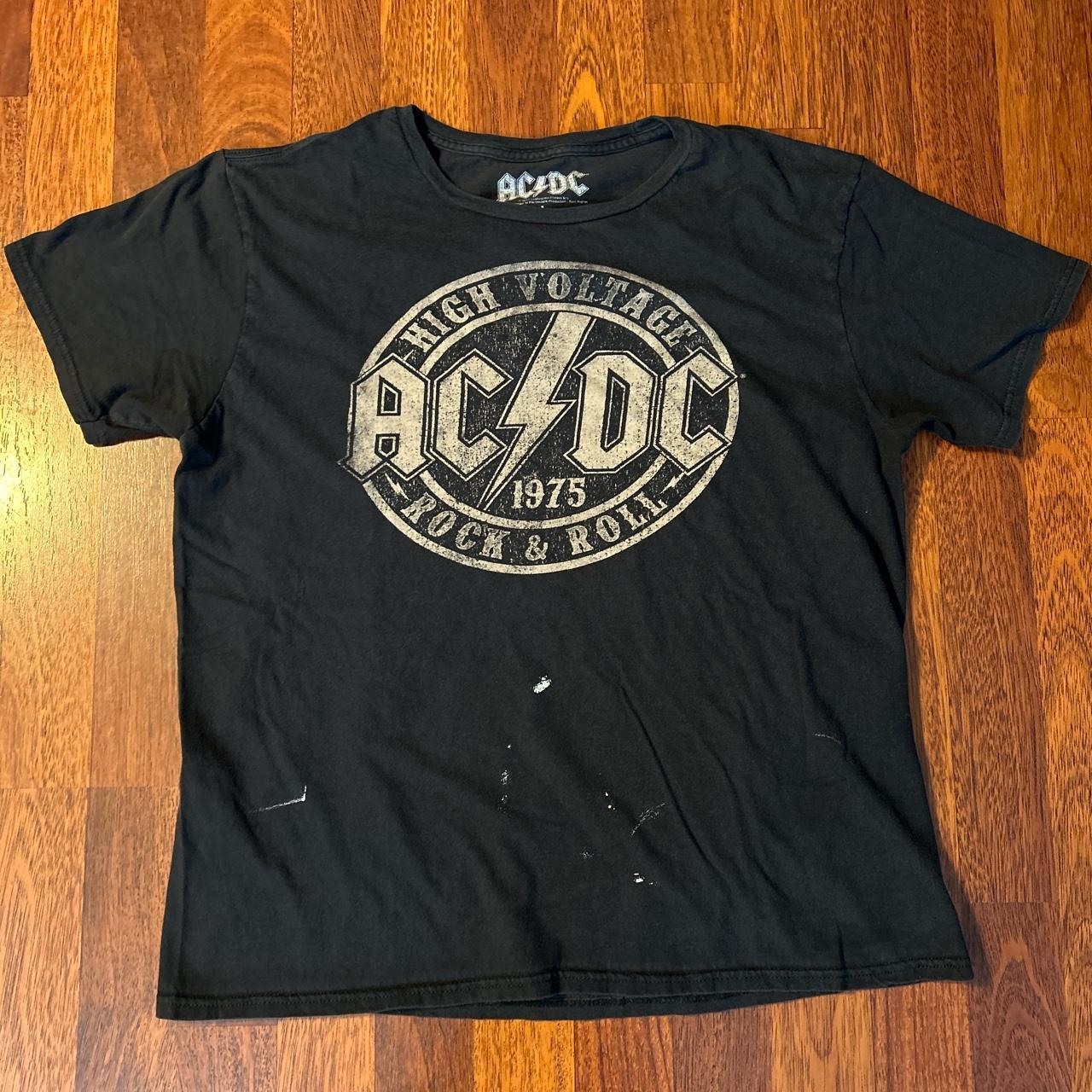 AC/DC High Voltage Rock & Roll Black Band Tshirt... - Depop