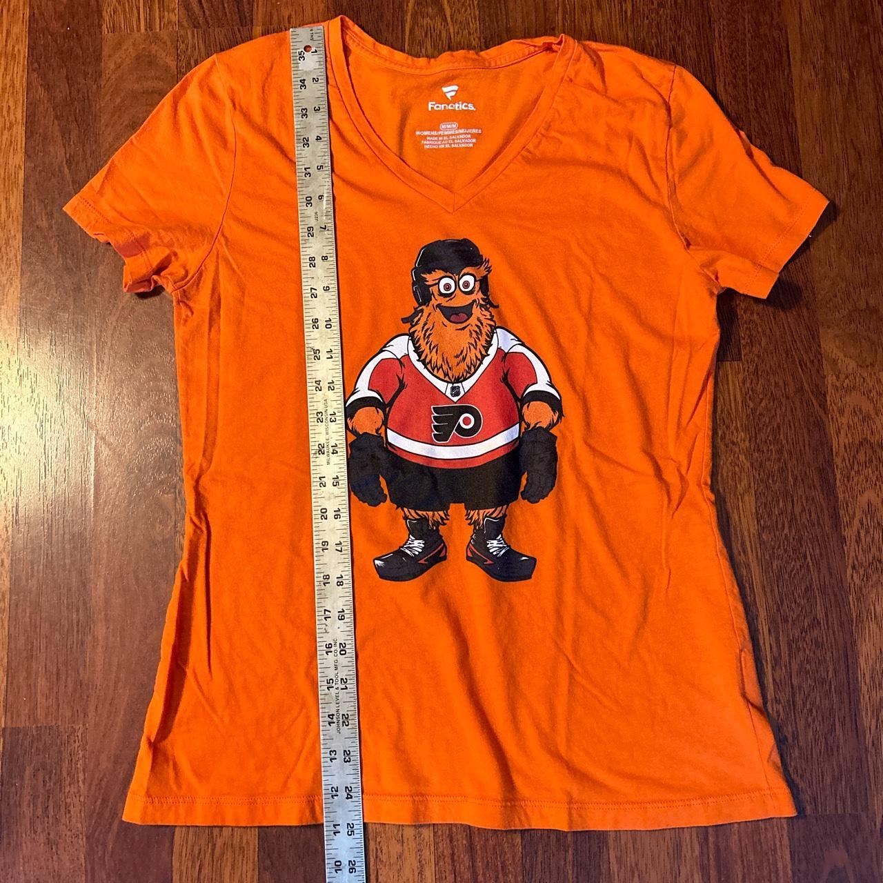 Philadelphia Flyers Womens Orange Gritty Short Sleeve T-Shirt