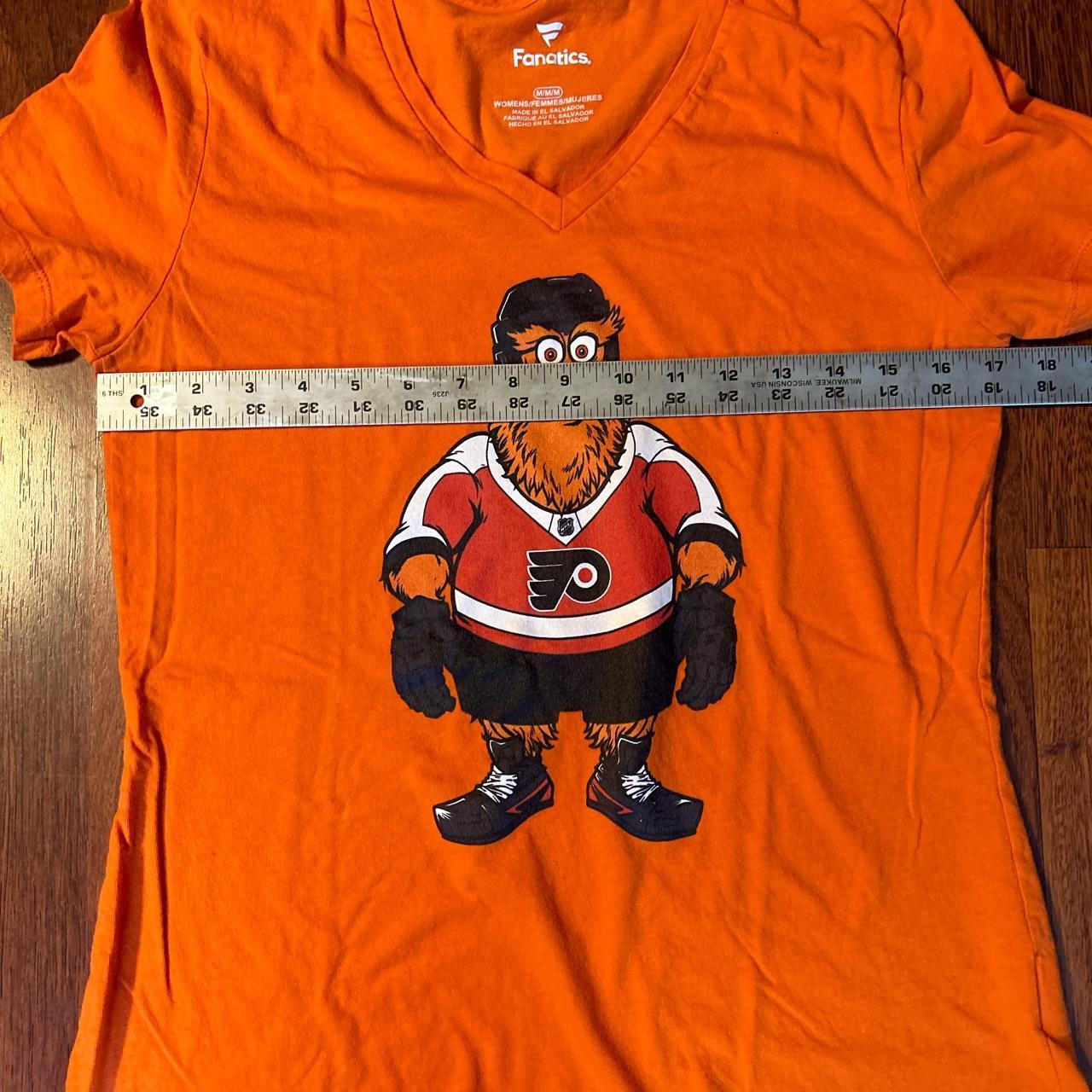 Philadelphia Flyers Womens Orange Gritty Short Sleeve T-Shirt