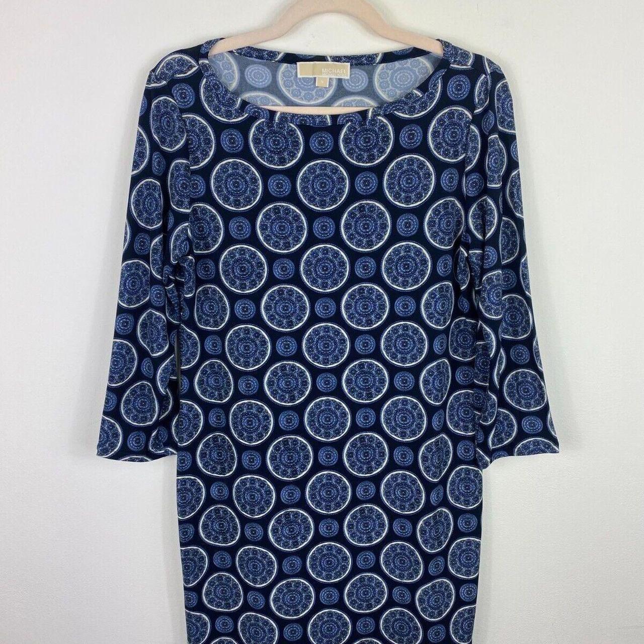 Michael Kors Blue Cream Geometric Circle Pattern