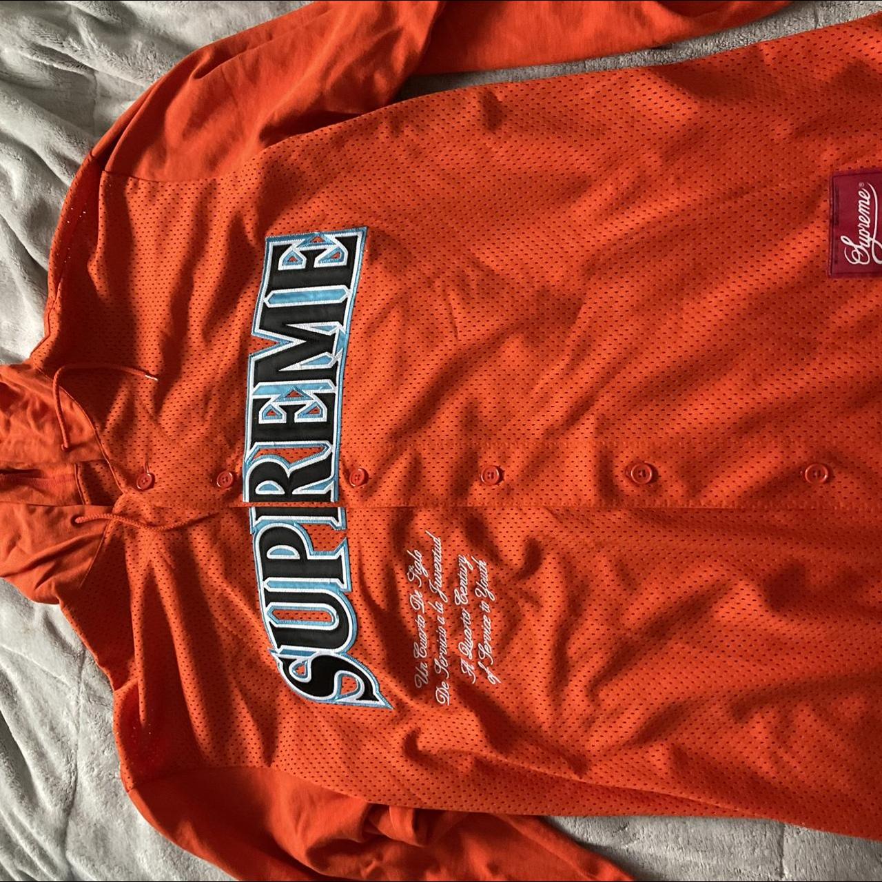 supreme mitchel and ness jersey worn once no flaws - Depop