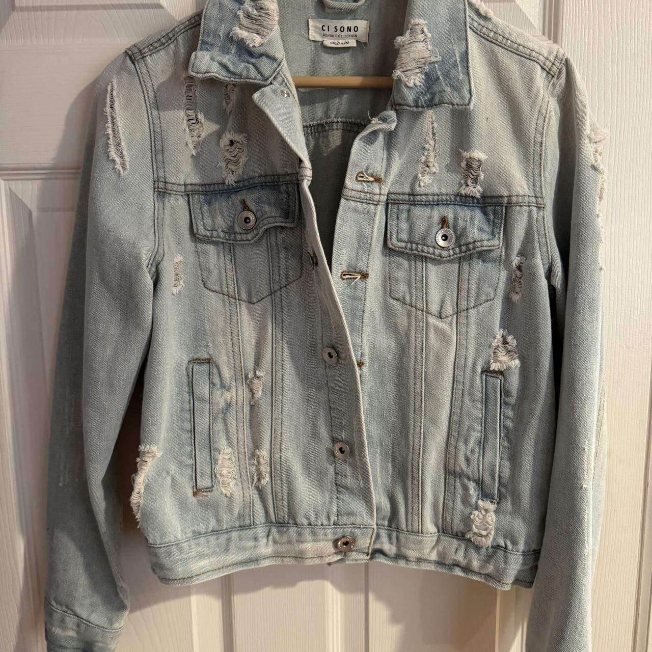 Ci sono clearance distressed denim jacket