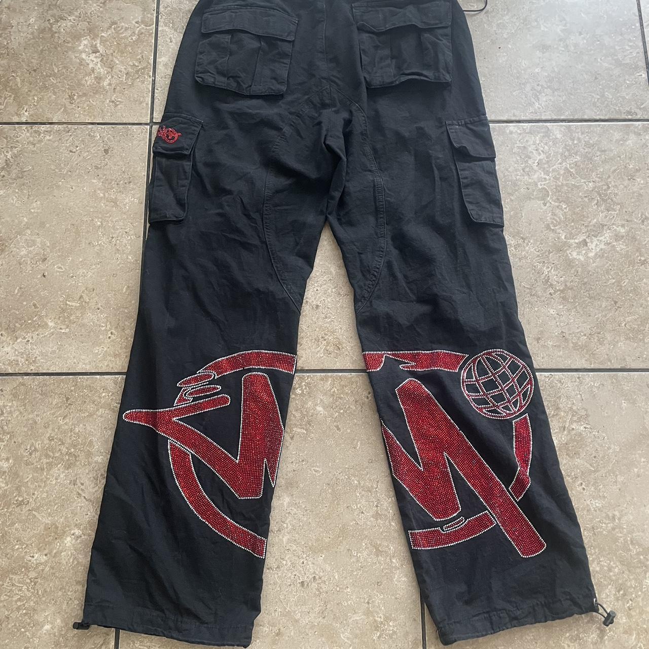 MINUS TWO RED RHINESTONE CARGOS Insanely shiny, few - Depop