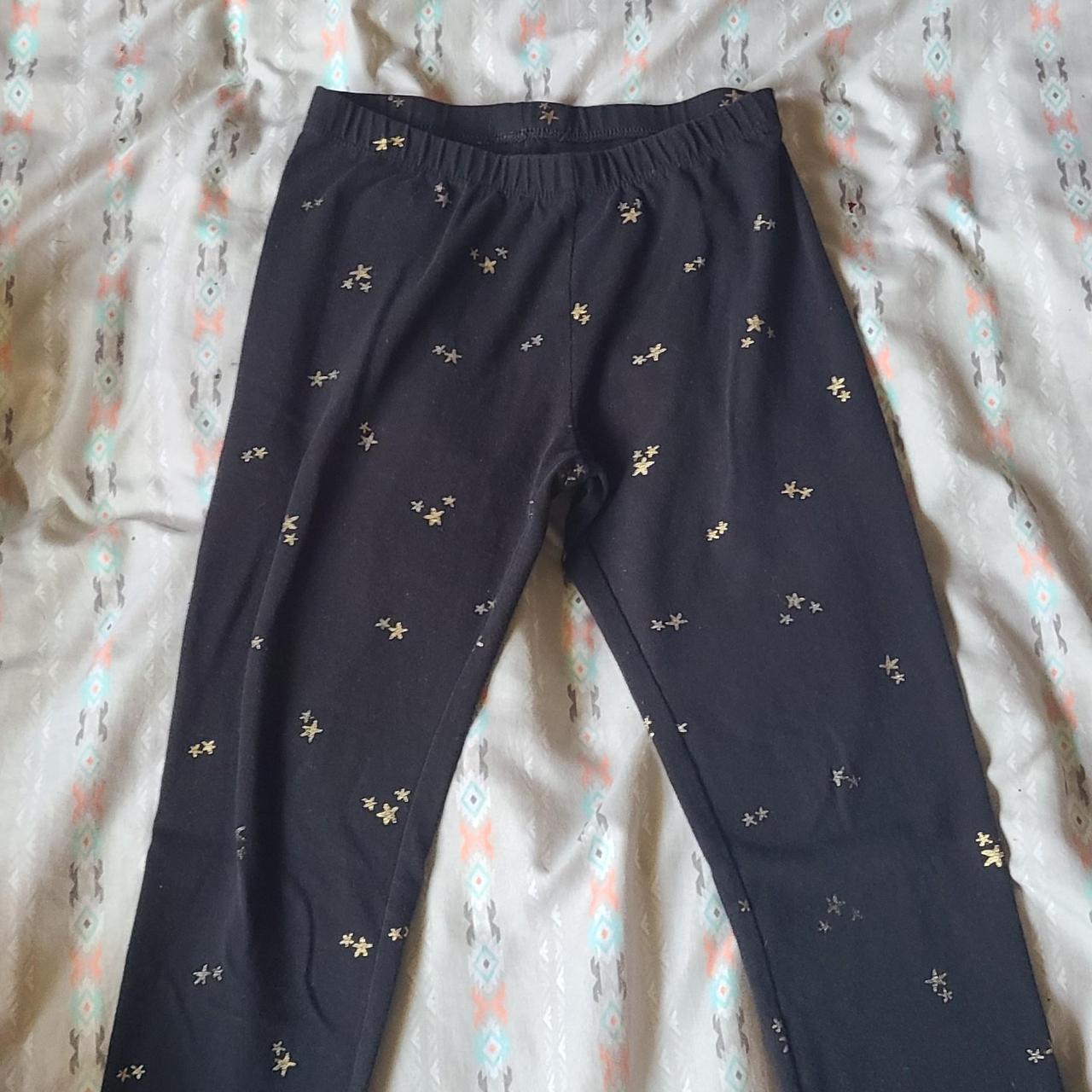 Black leggings with gold stars best sale