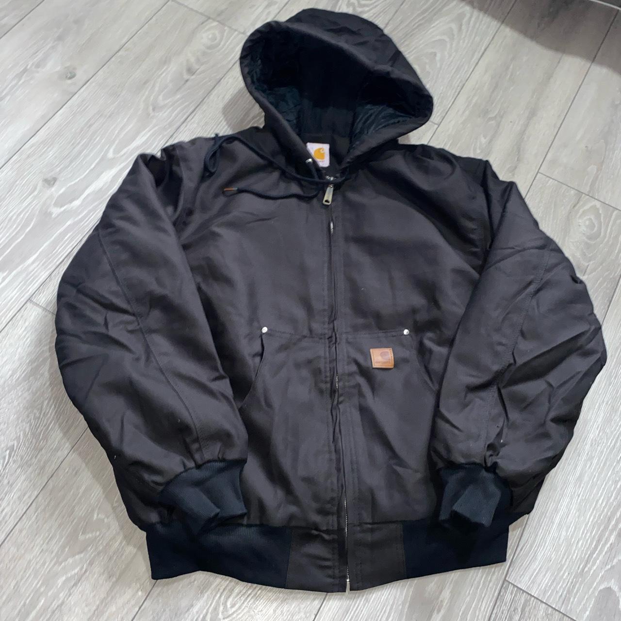 Rework Hooded Carhartt Jacket black •Premium... - Depop