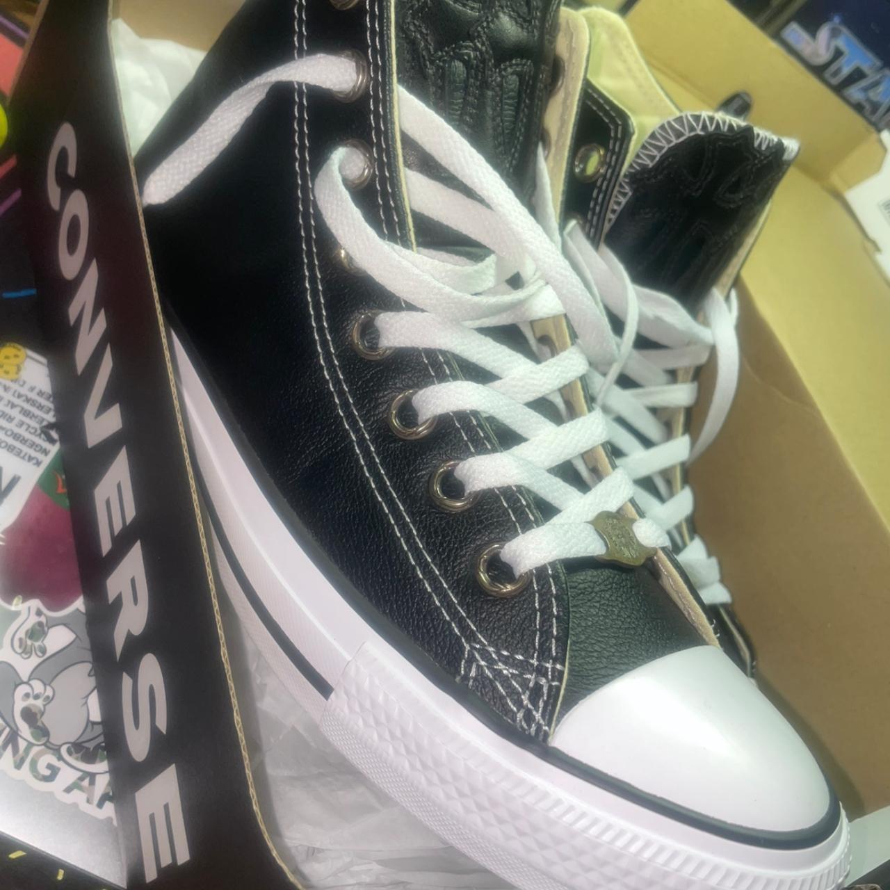 Chrome Hearts x Converse Leather / Detail silver... - Depop