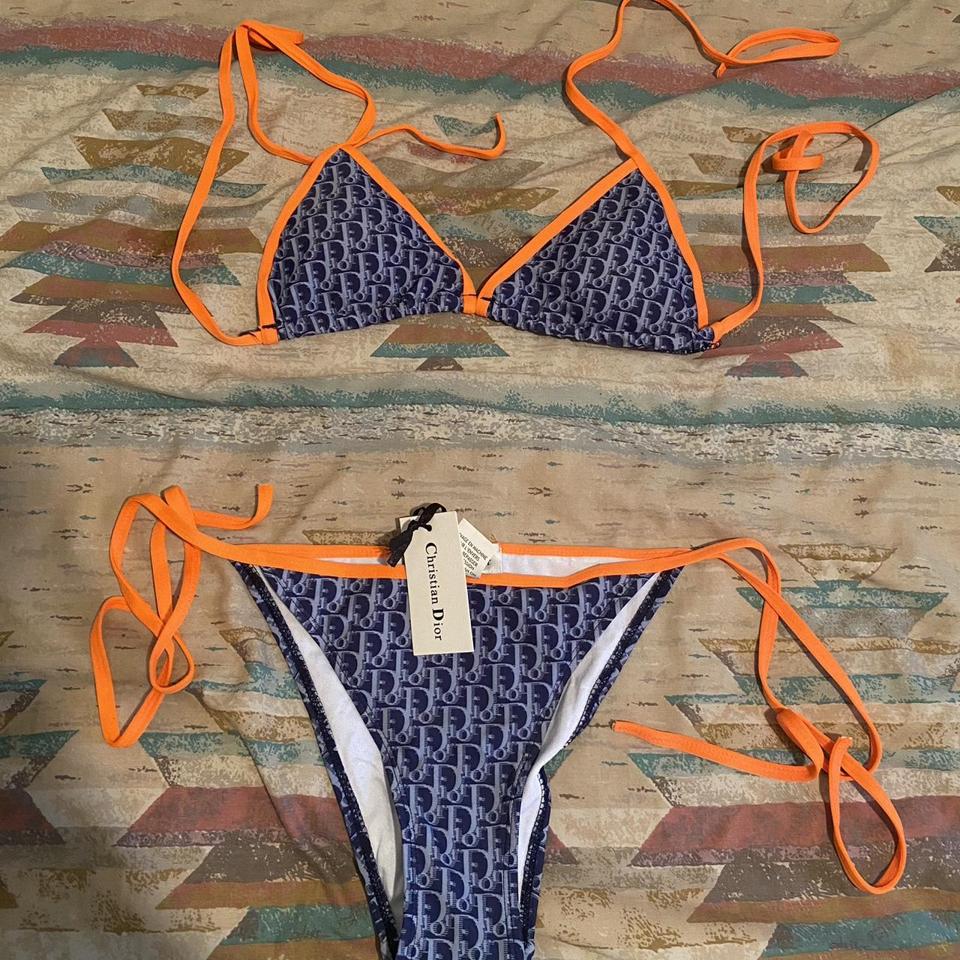 Dior Blue Orange Bikini Set