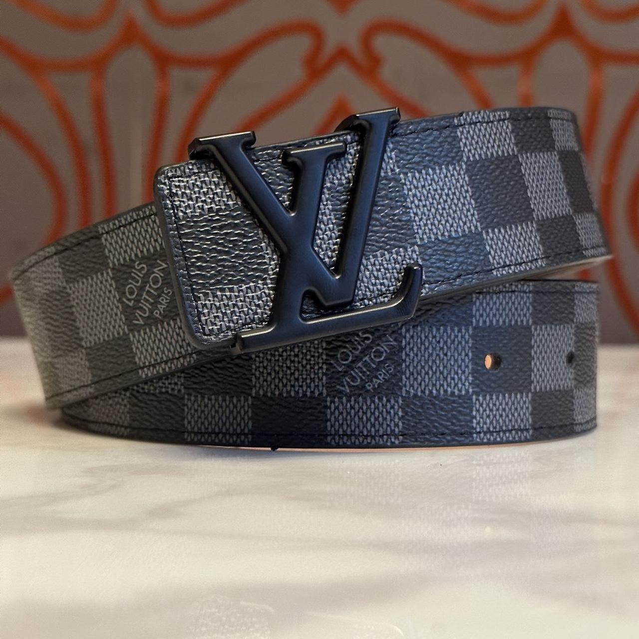 LV Belt square pattern, black logo - Depop