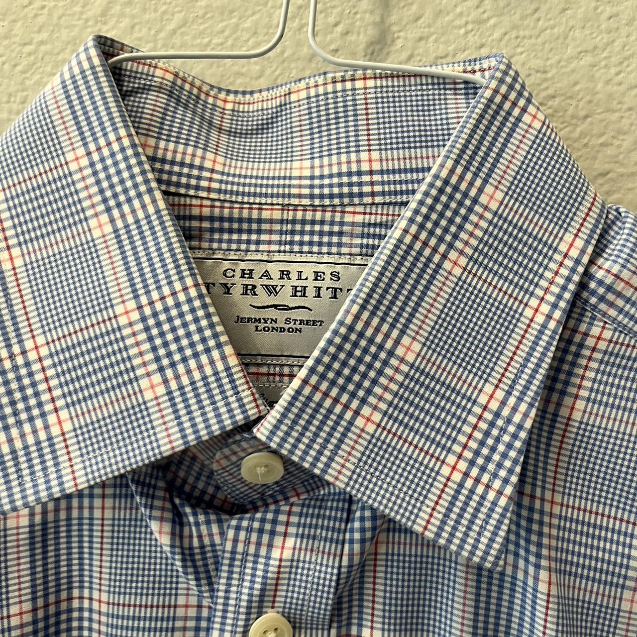 Charles Tyrwhitt Men's Blue and Pink Shirt | Depop