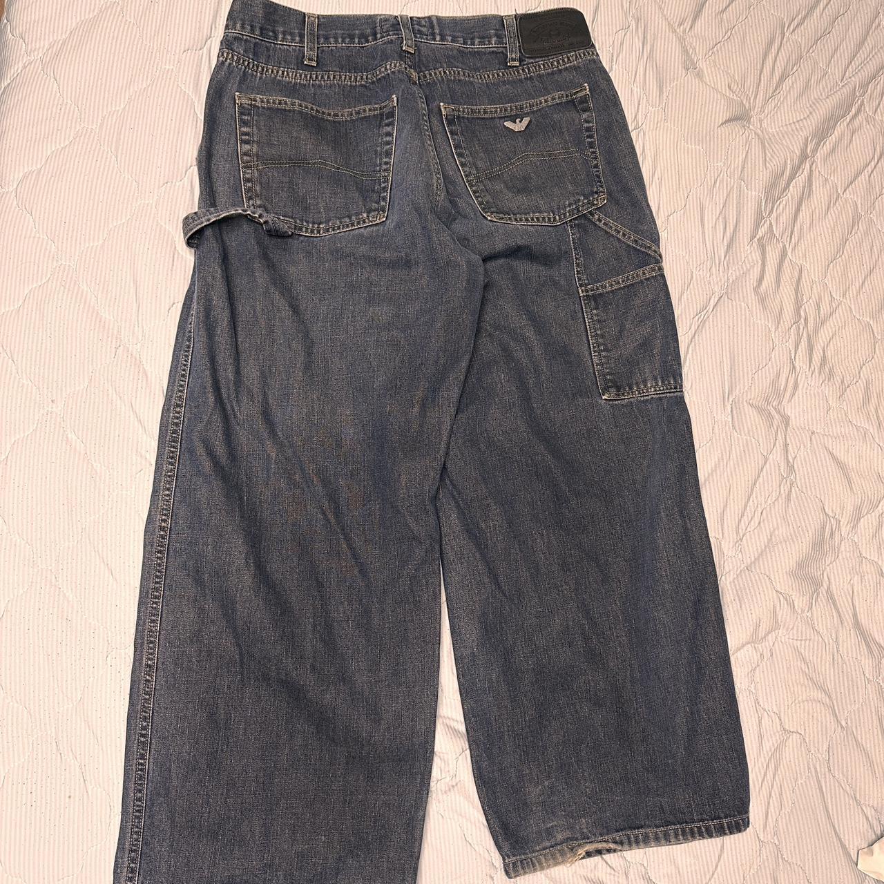 these wide asf armani jeans these almost as big as... - Depop