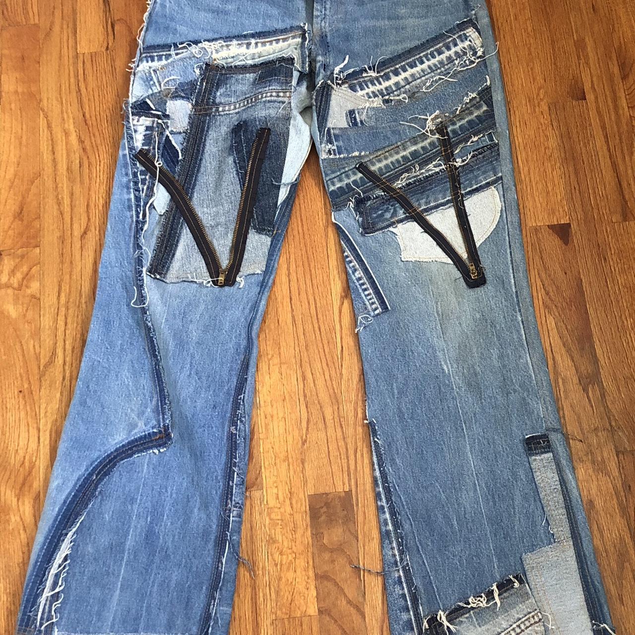 Super crazy custom design pants Size 30 Send offers - Depop