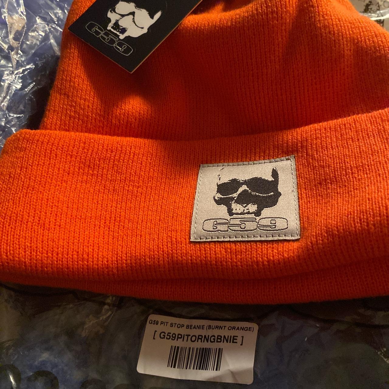 G59 Orange Pit Stop Beanie never worn only took it... - Depop