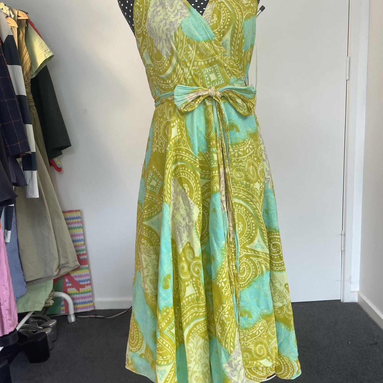 Wayne Cooper backless bright wrap dress dry cleaned Depop
