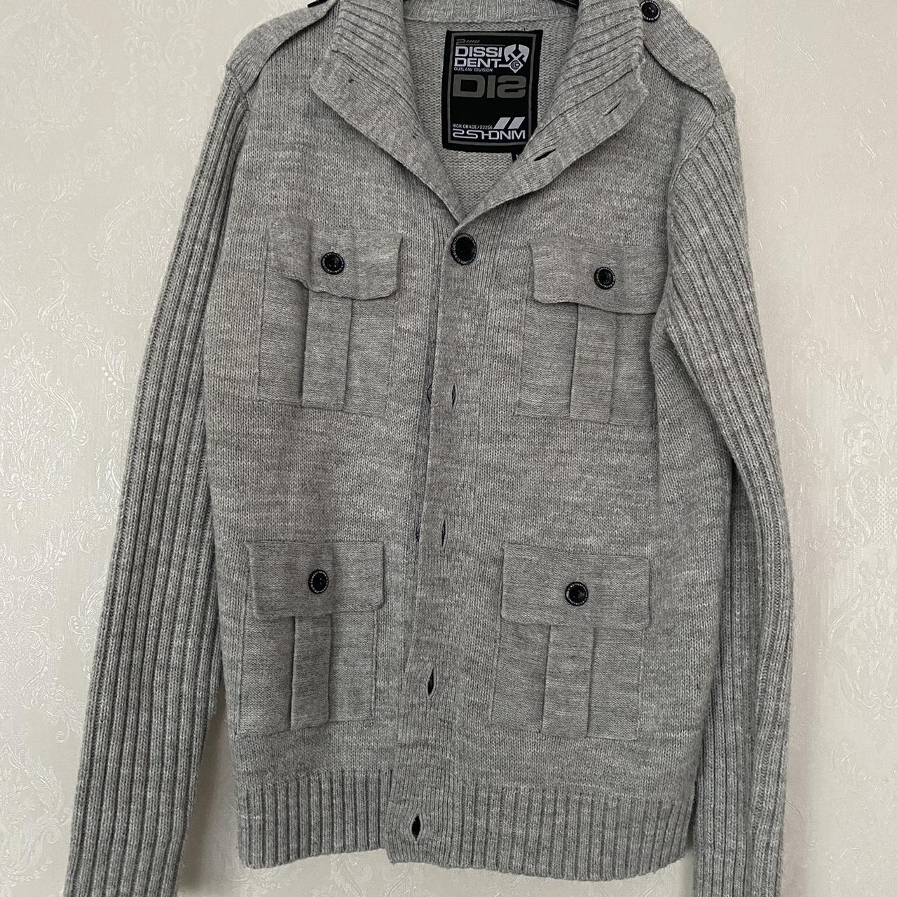 Men's Grey Cardigan Depop