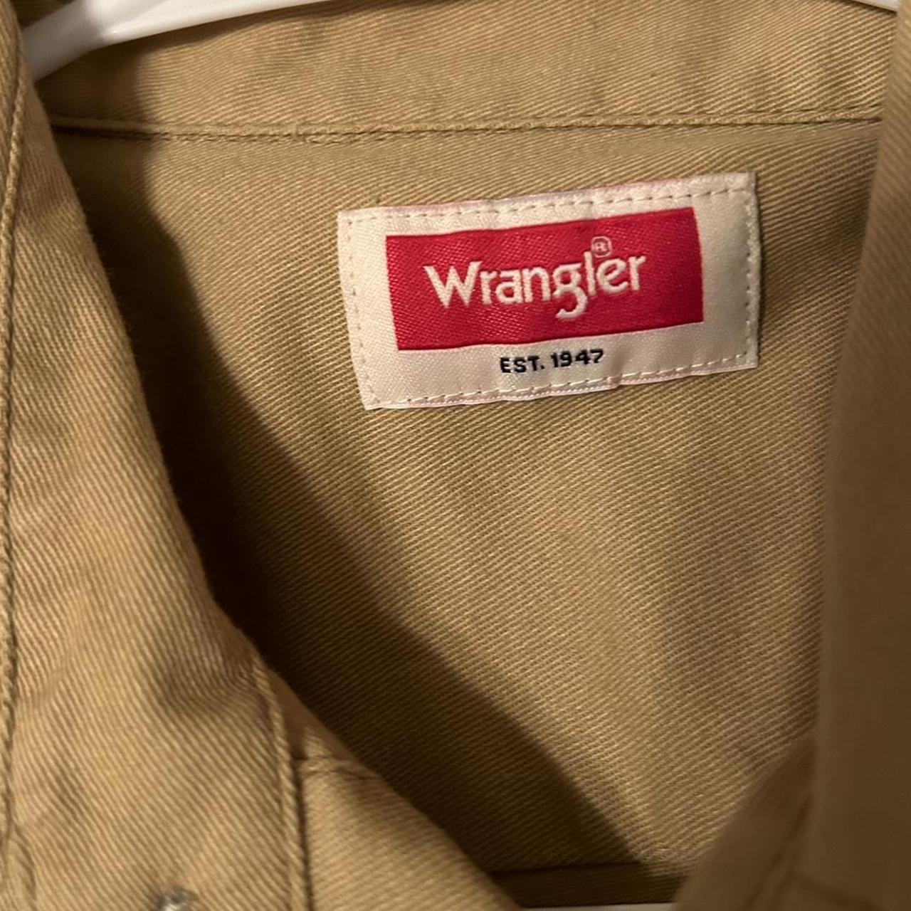 Wrangler Men's Khaki Shirt | Depop